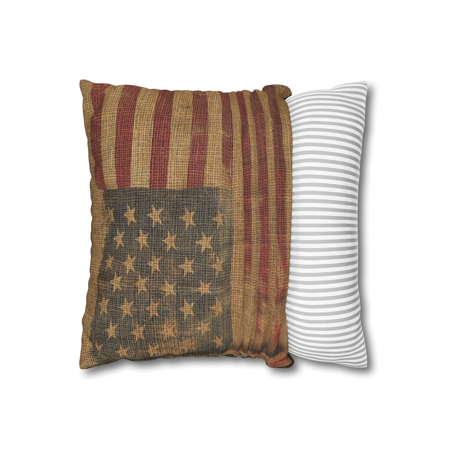 Grungy Flag Square Poly Canvas Pillowcase