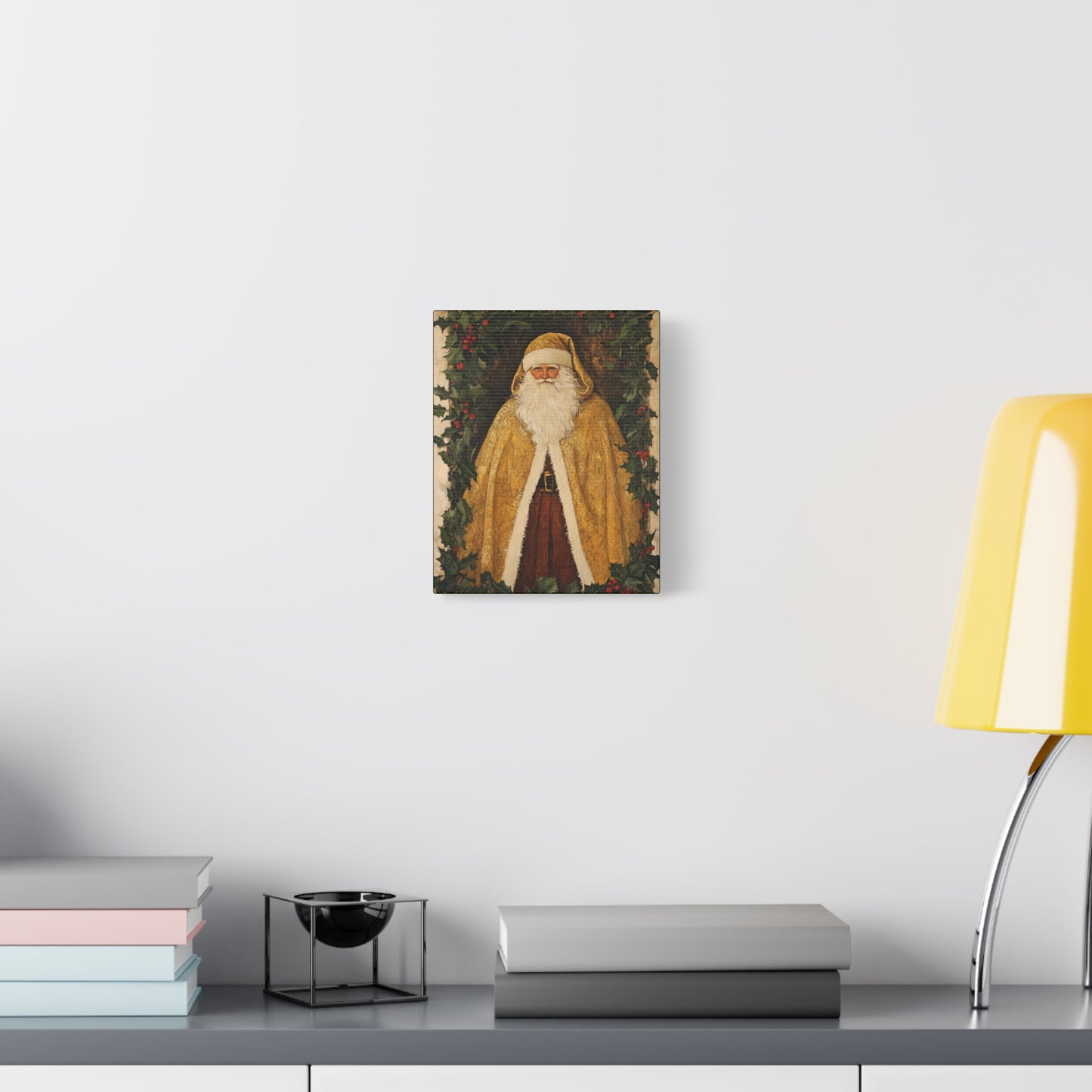 Golden Furry Santa Matte Canvas, Stretched, 1.25"