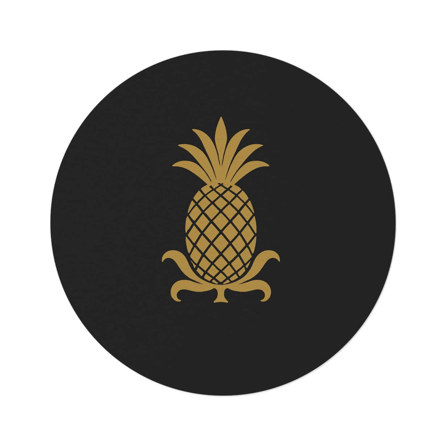 Elegant Pineapple Round Rug, Tropical Home Decor, Living Room Accent, Beach House Style, Floor Mat Gift, Summer Vibes
