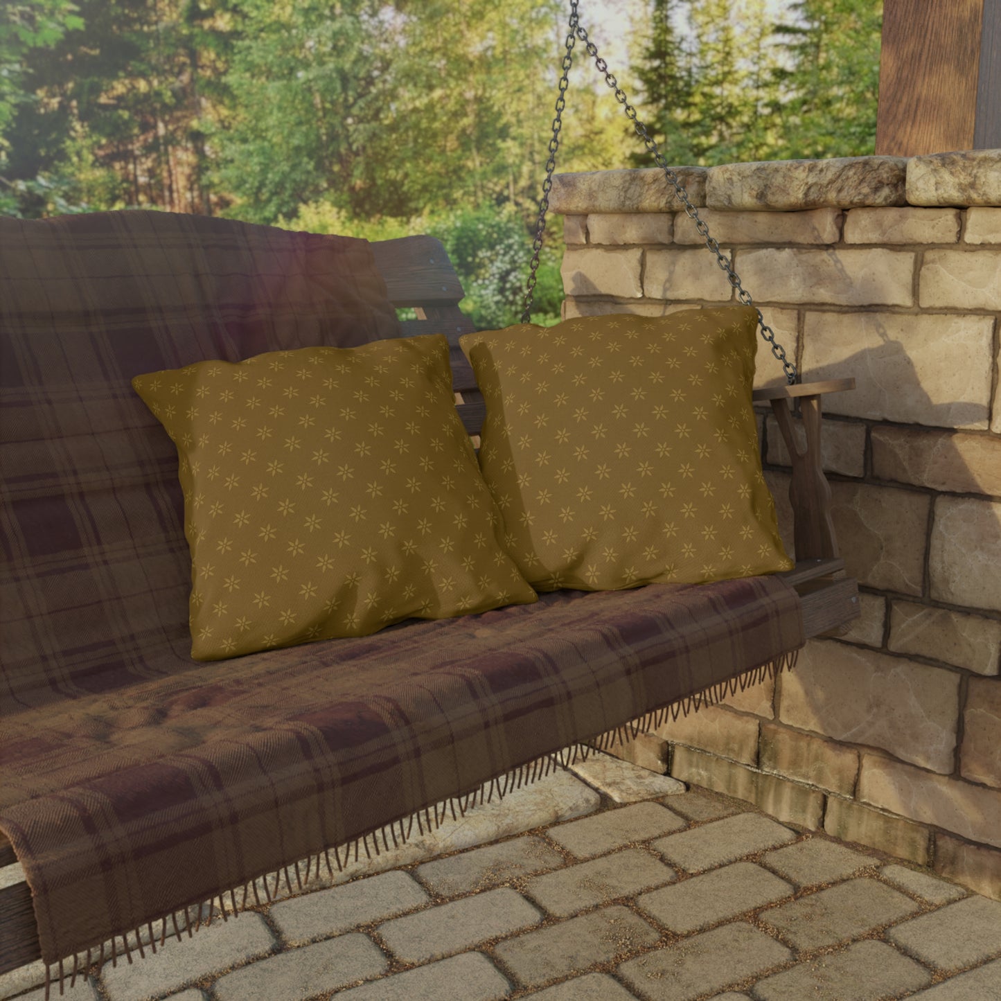 Bohemian Peace Outdoor Pillow - Floral Design for Relaxing Spaces