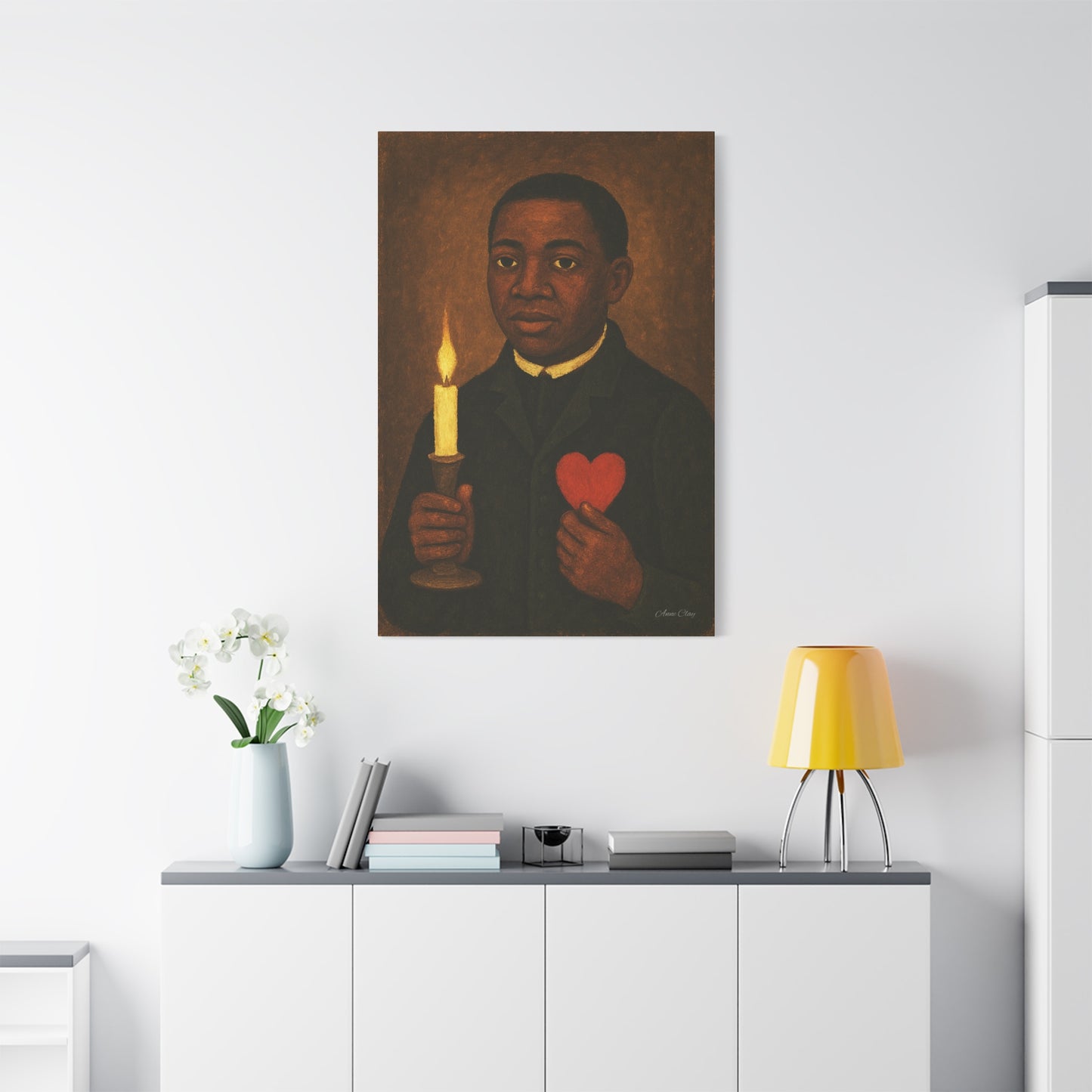 Heartfelt Canvas Art Print | Spiritual Home Decor, Black History Month, Candle Holder, Motivational Wall Art