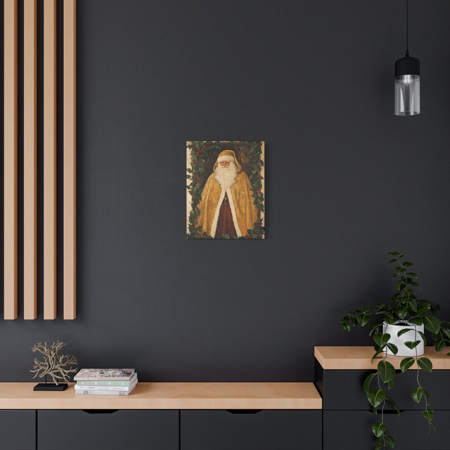 Golden Furry Santa Matte Canvas, Stretched, 1.25"