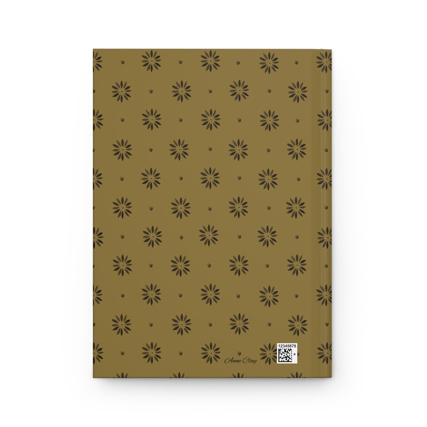 Black Petal Stencil on Mustard Hardcover Journal Matte