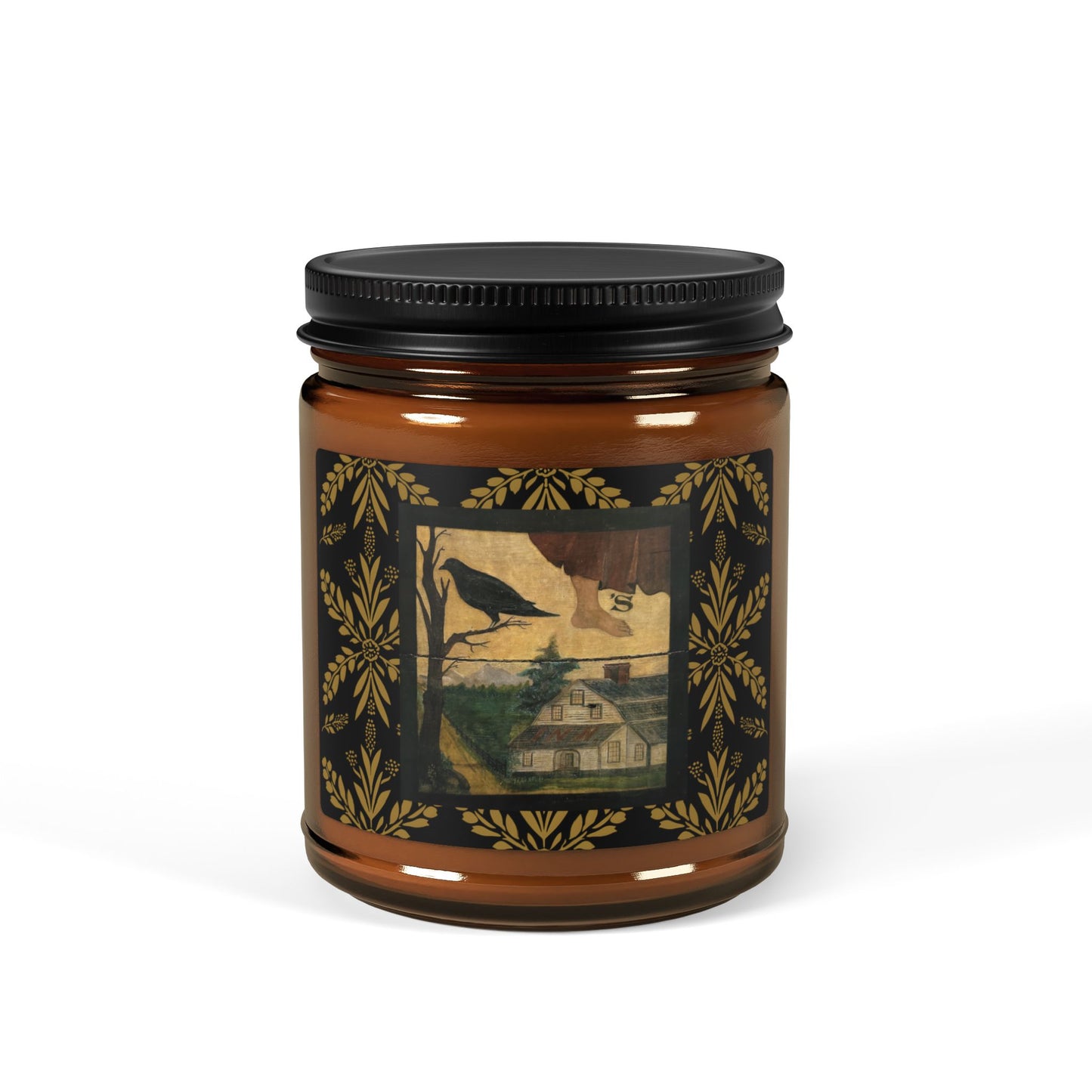 Crow's Foot Inn Scented Soy Candle (Multi-Size, Amber Jar)