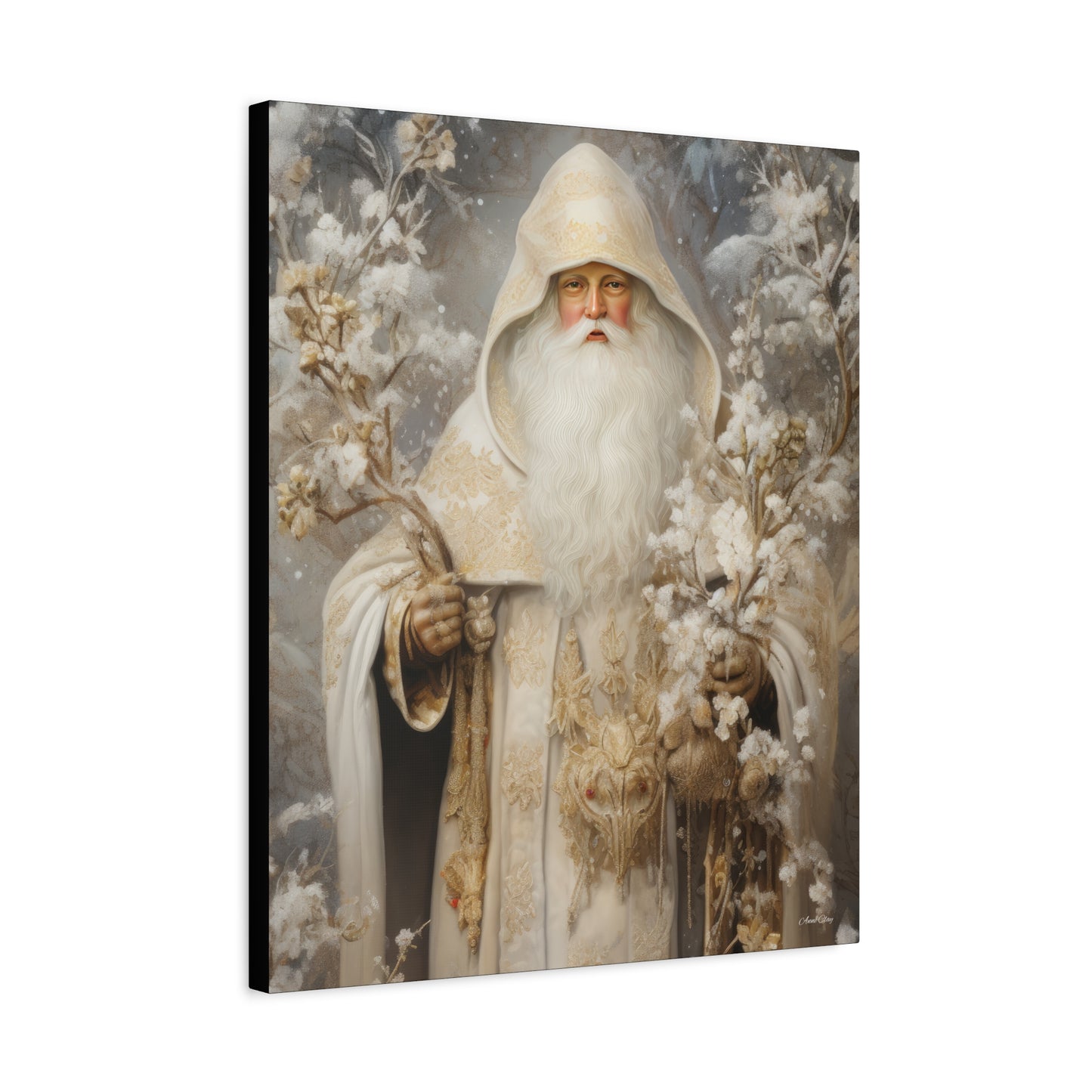Winter White Santa Matte Canvas, Stretched, 1.25"