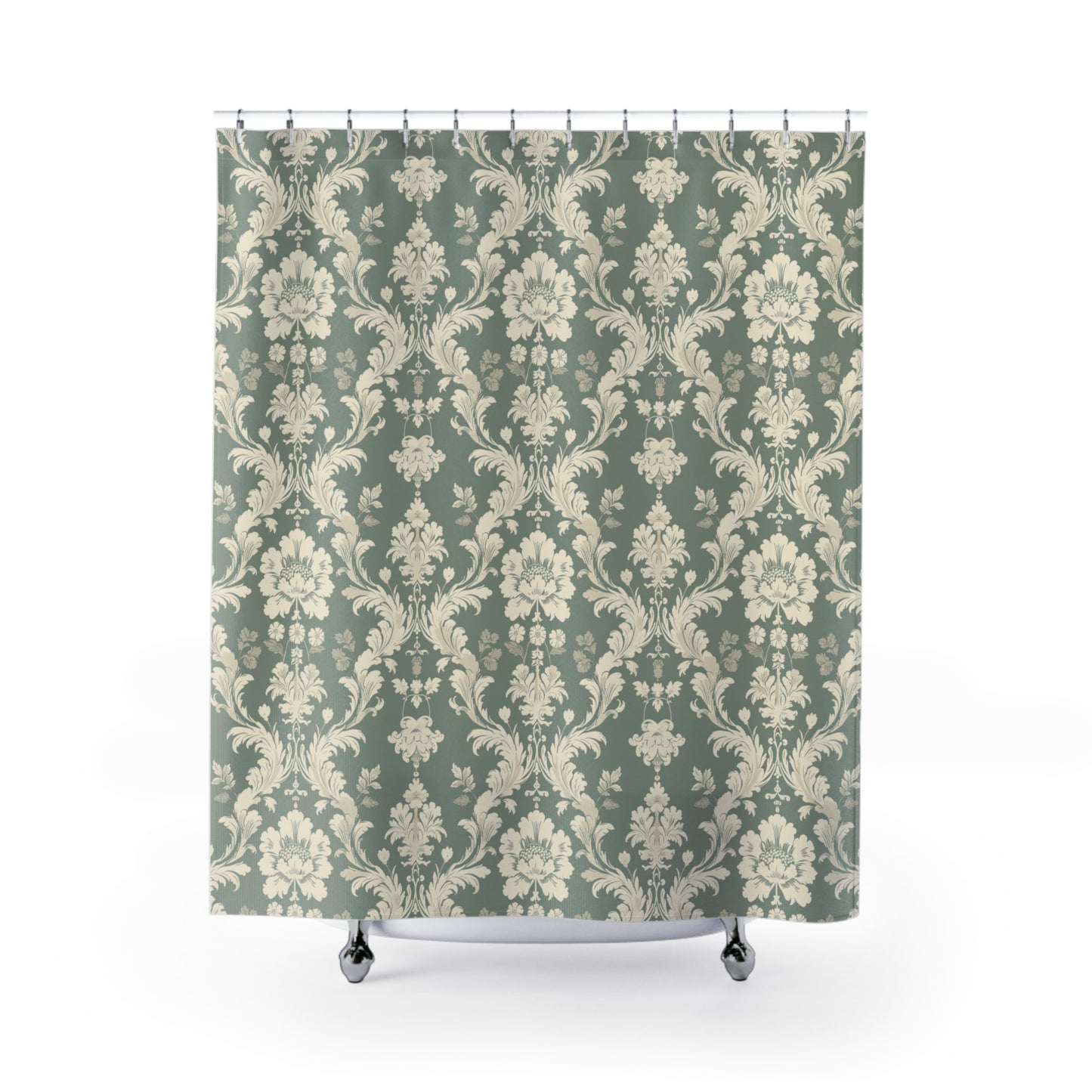 Elegant Floral Shower Curtain - Vintage Style Bathroom Décor