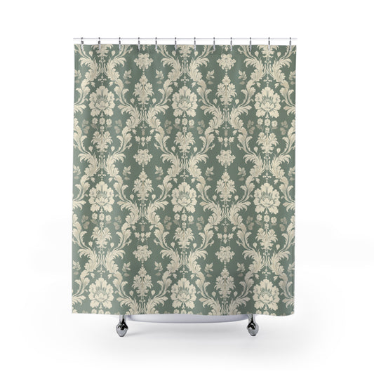 Elegant Floral Shower Curtain - Vintage Style Bathroom Décor