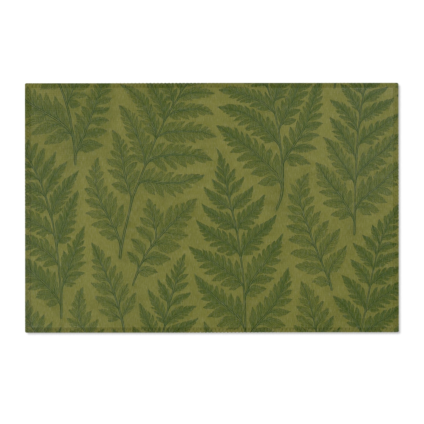 Botanical Fern Area Rug, Boho Home Decor, Cozy Living Room Mat, Eco-Friendly Carpet, Indoor Runner for Nature Lovers
