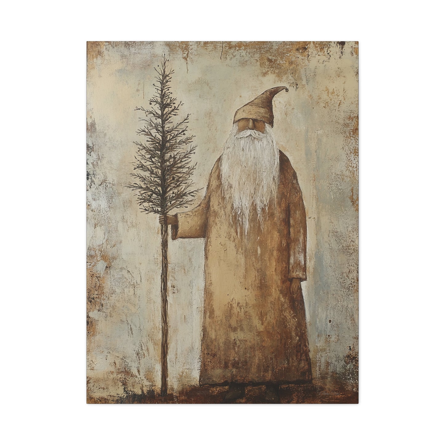 Twiggy Santa Matte Canvas, Stretched, 1.25"