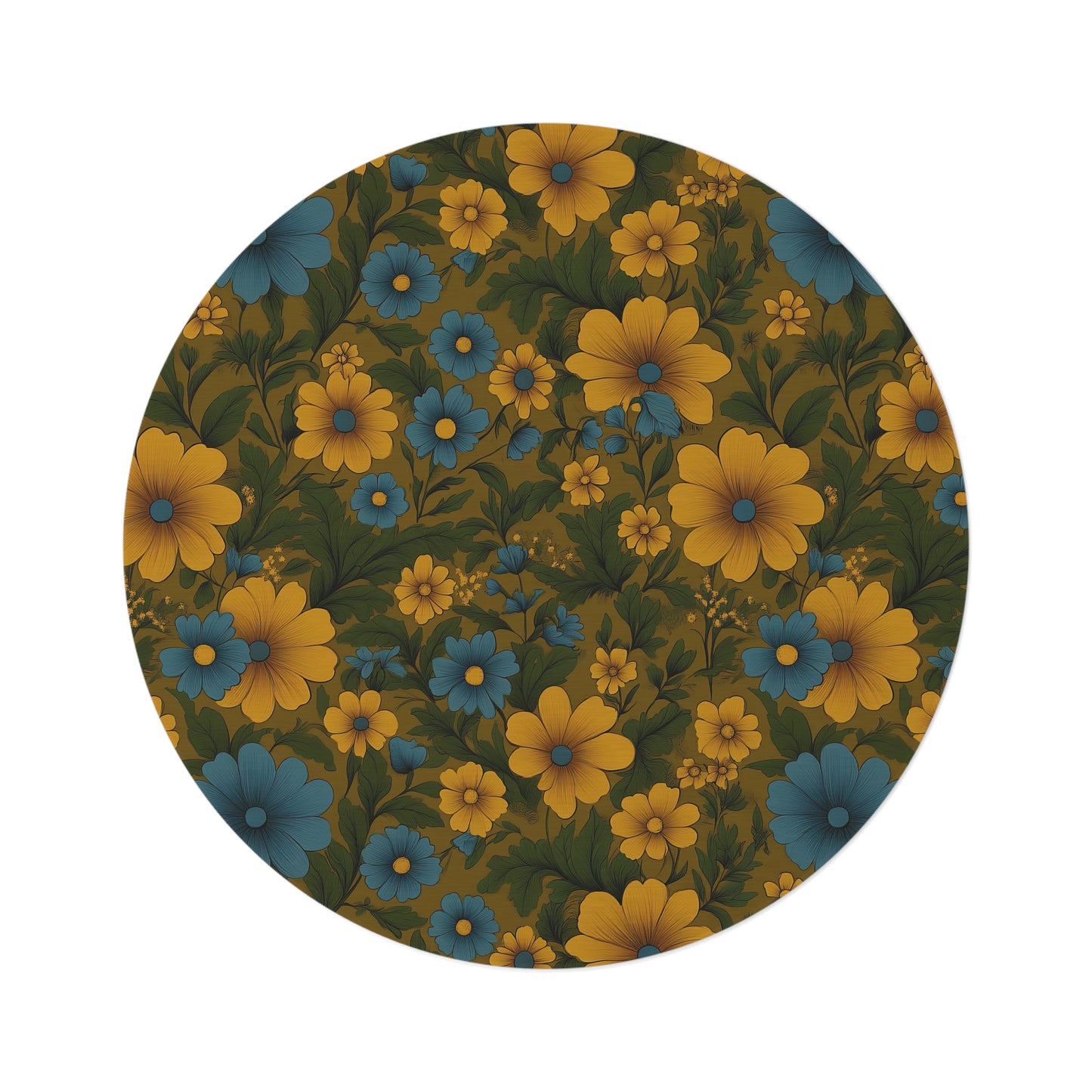 Vintage Floral Round Rug, Boho Home Decor, Living Room Accent, Comfortable Area Rug, Perfect Gift for Housewarming & Weddings