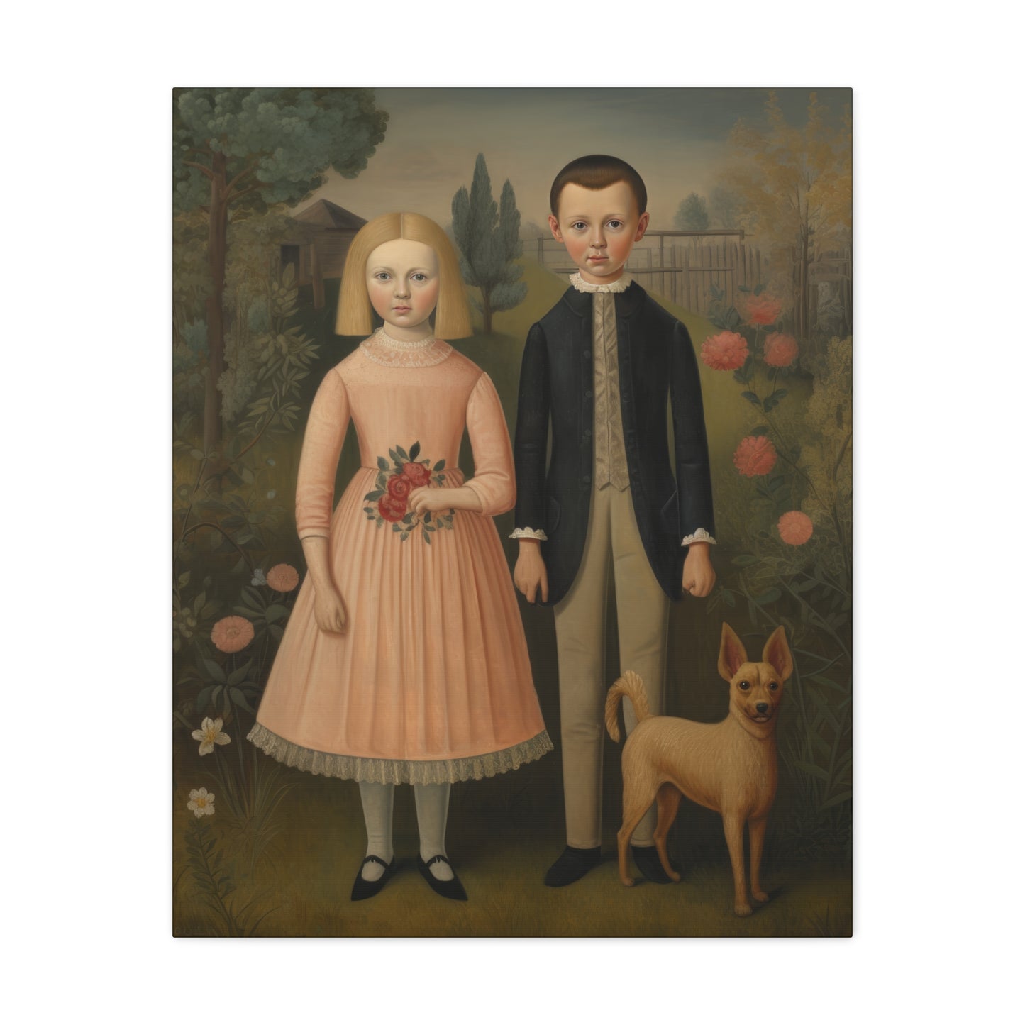 Whimsical Vintage Art Print - Matte Stretched Canvas Wall Decor