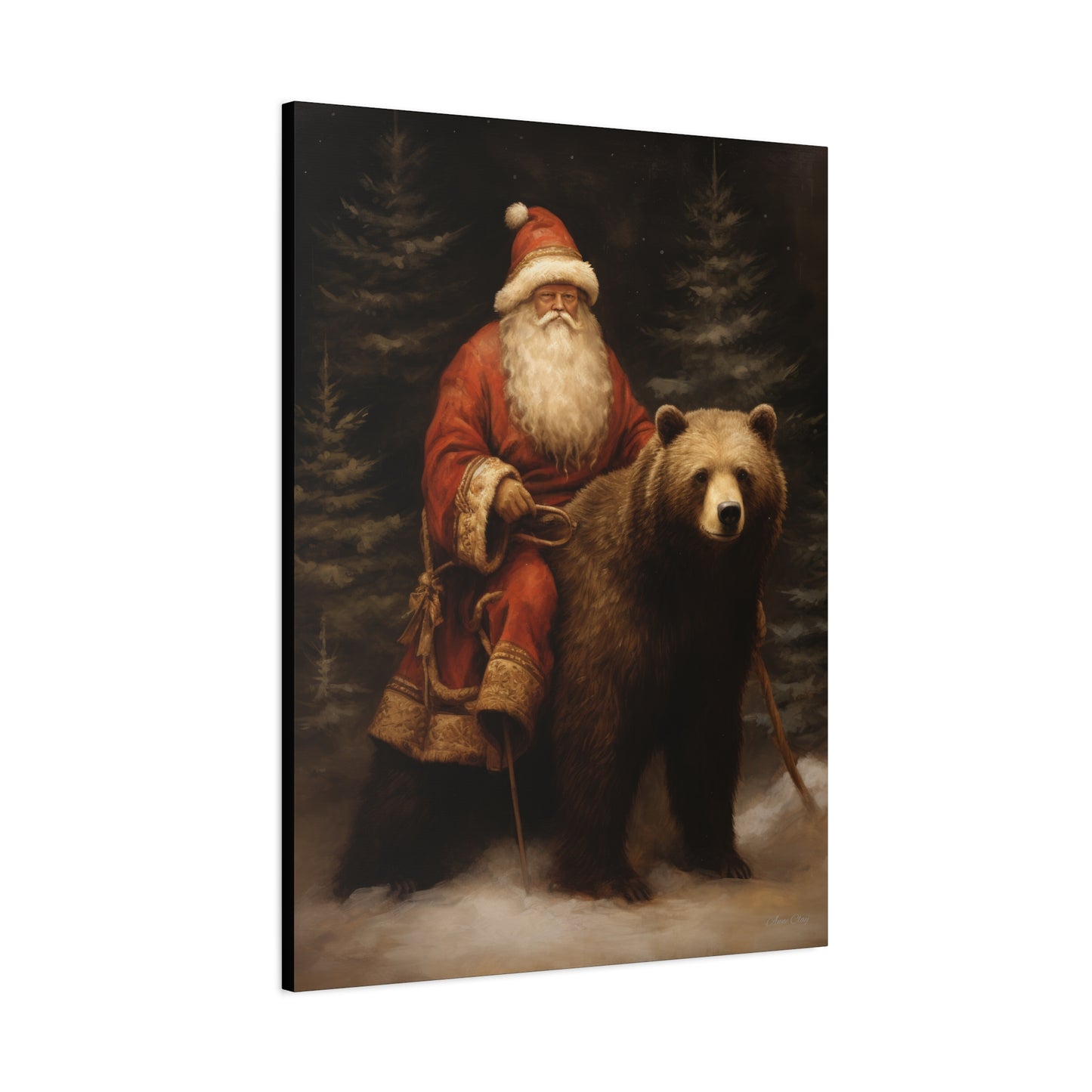 Northwoods Santa Matte Canvas, Stretched, 1.25"