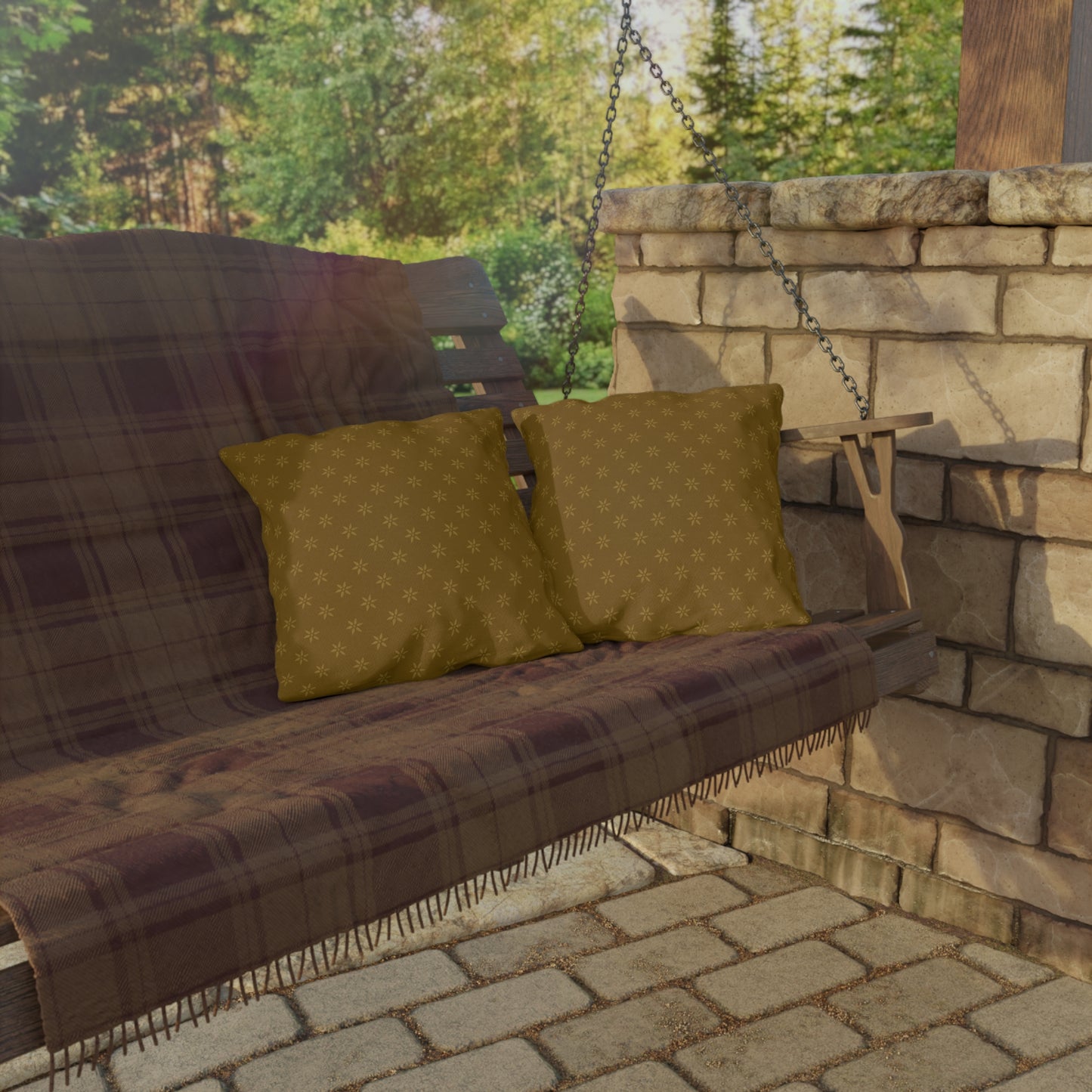 Bohemian Peace Outdoor Pillow - Floral Design for Relaxing Spaces