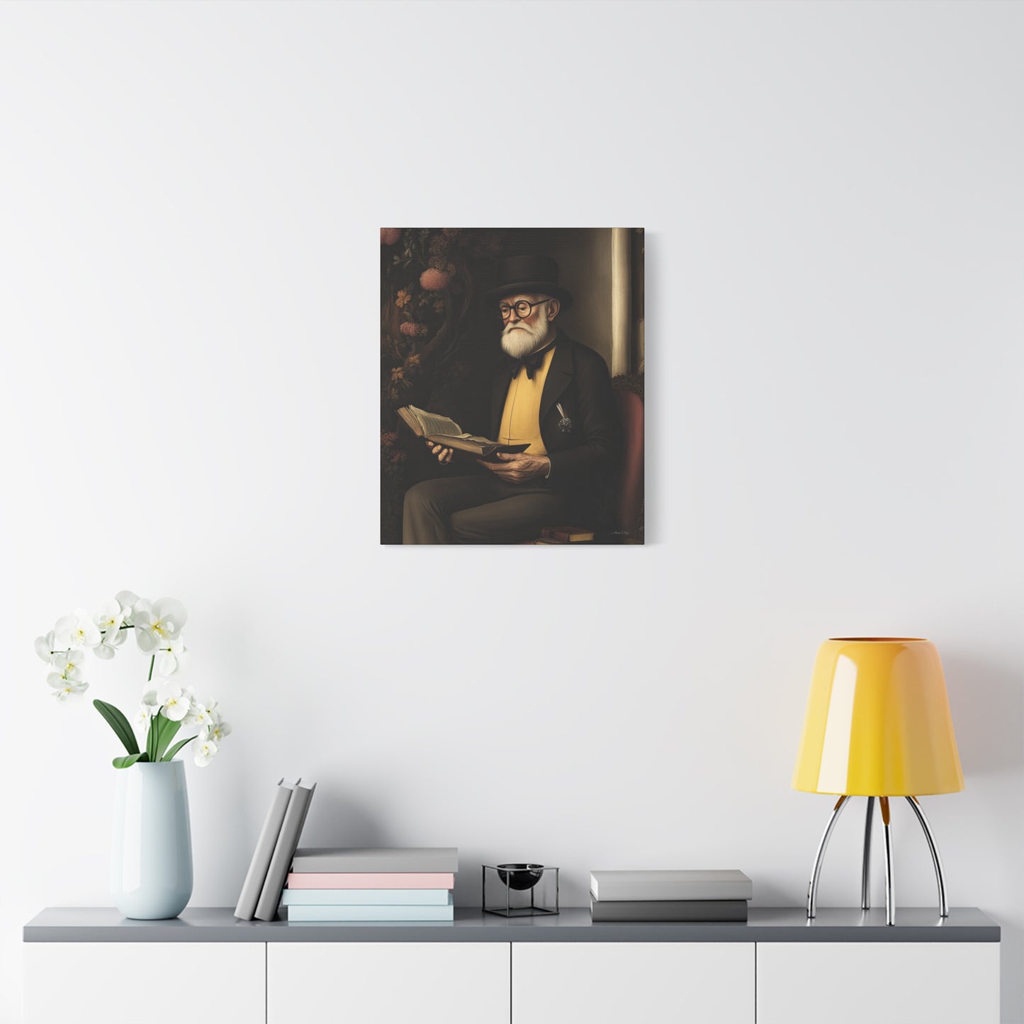 Vintage Literary Canvas Wall Art, Reading Decor, Unique Gift for Book Lovers, Home Office Wall Art, Cozy Vibe Decor