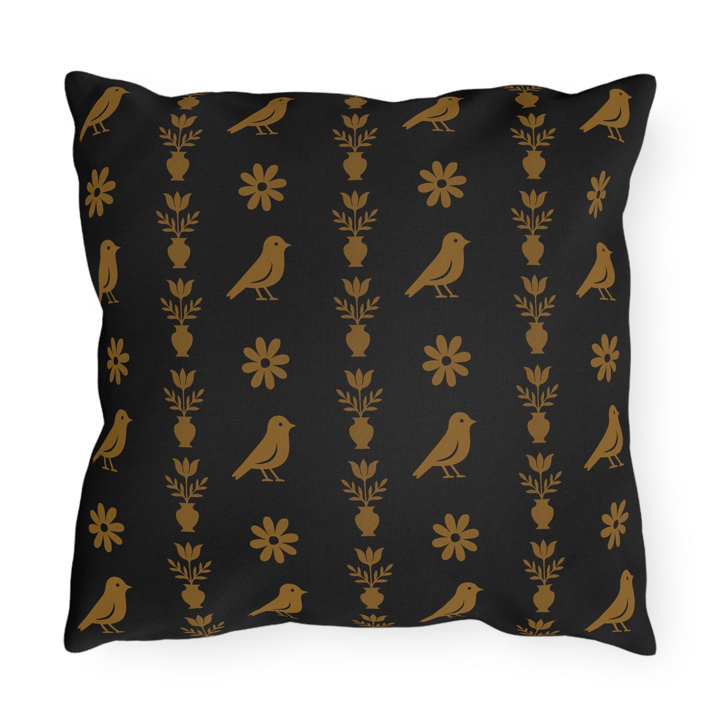 Stylish Outdoor Pillow, Boho Decor, Garden Cushion, Bird Print Pillow, Patio Cushions, Home Decor Accent