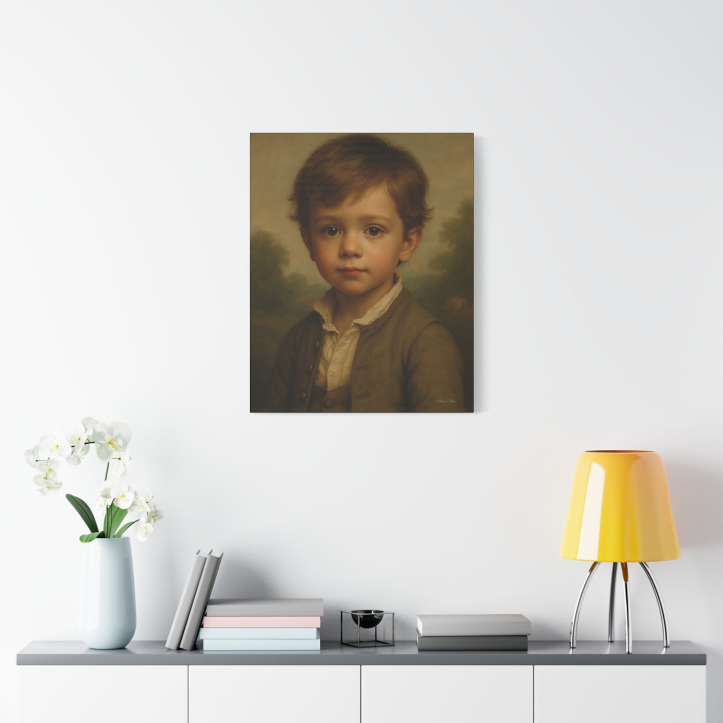 Vintage Child Portrait Canvas Print, Charming Artwork, Home Decor, Gift for Parents, Nursery Wall Art, Classic Style
