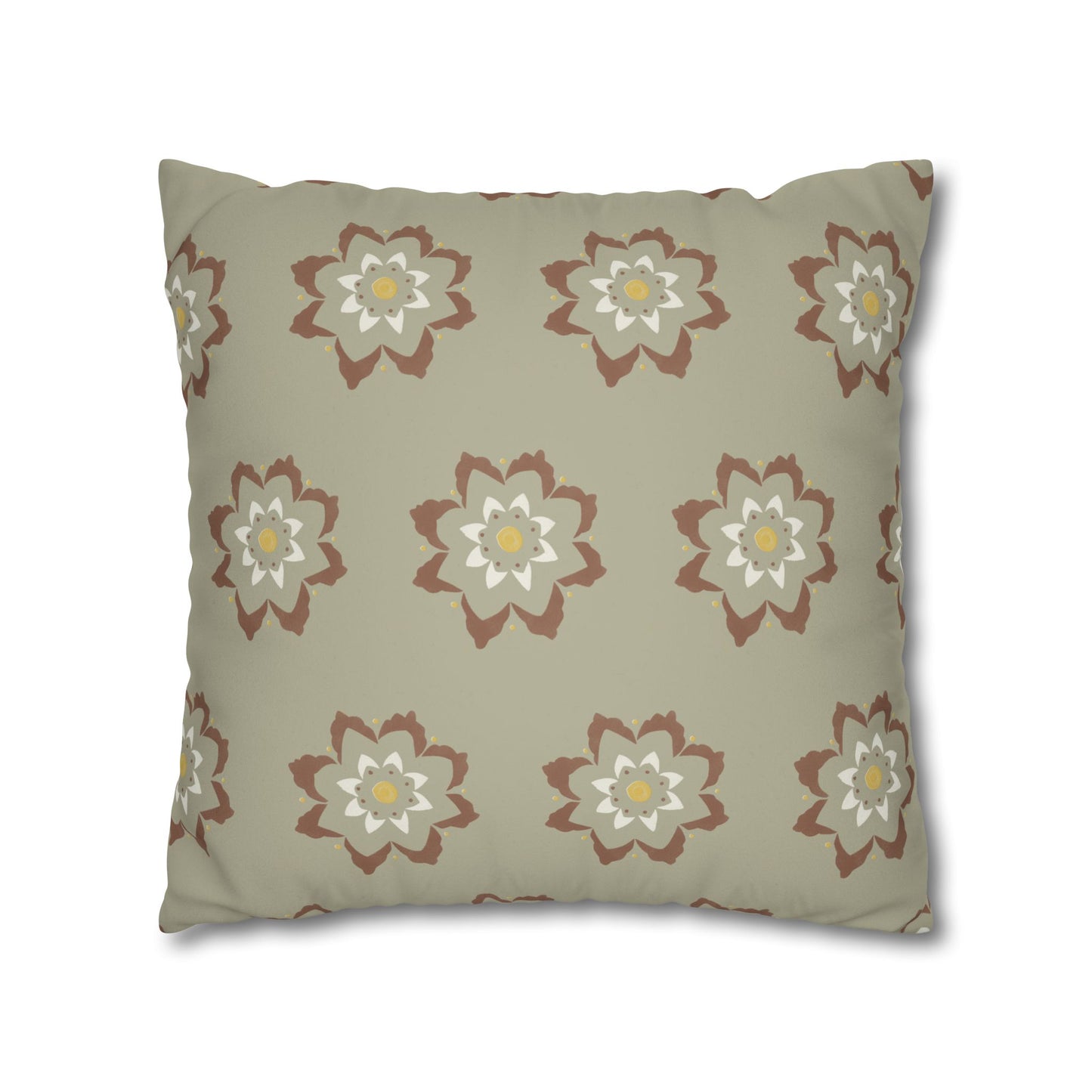 Fantasy Collection Medium Pattern Taupe Faux Suede Square Pillowcase