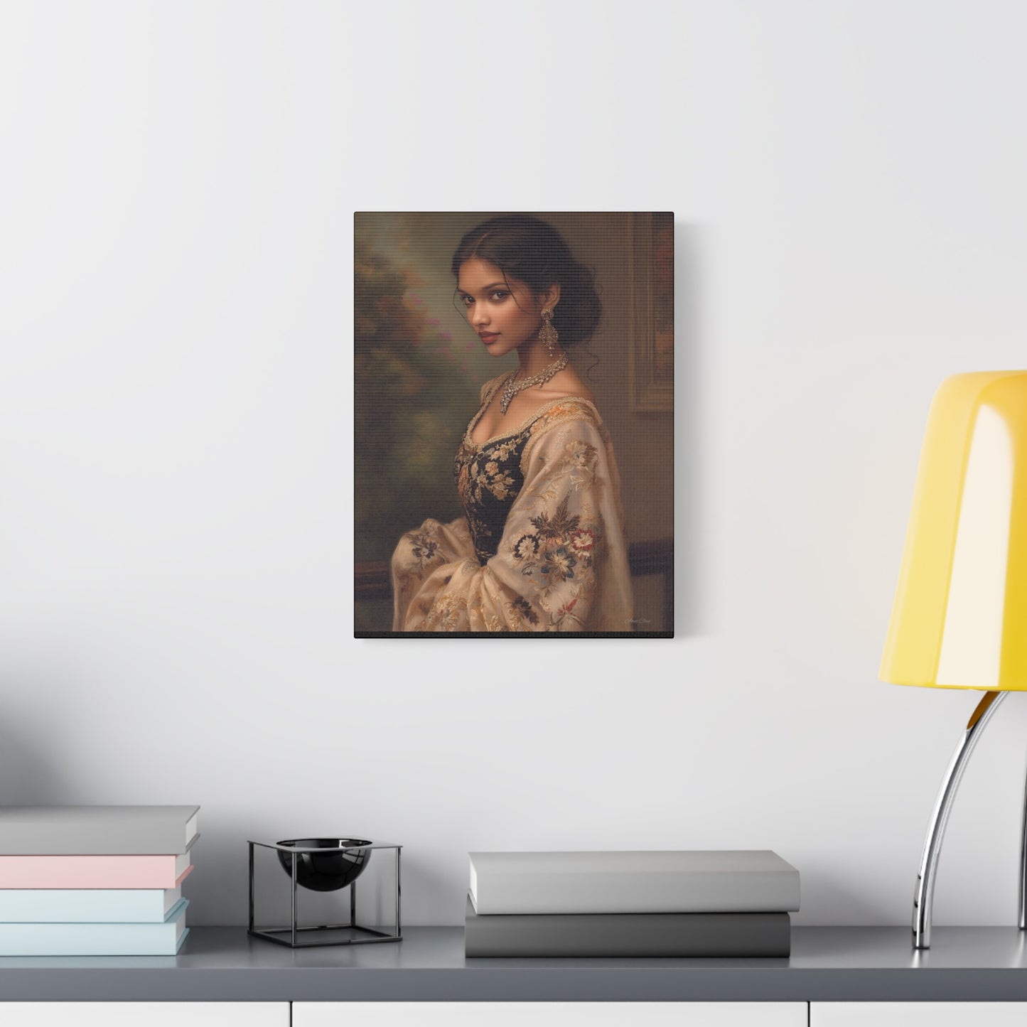 Elegant Stretched Canvas Wall Art - Timeless Portrait, Home Decor, Gift for Art Lovers, Stylish Living Room Decor, Christmas Gift
