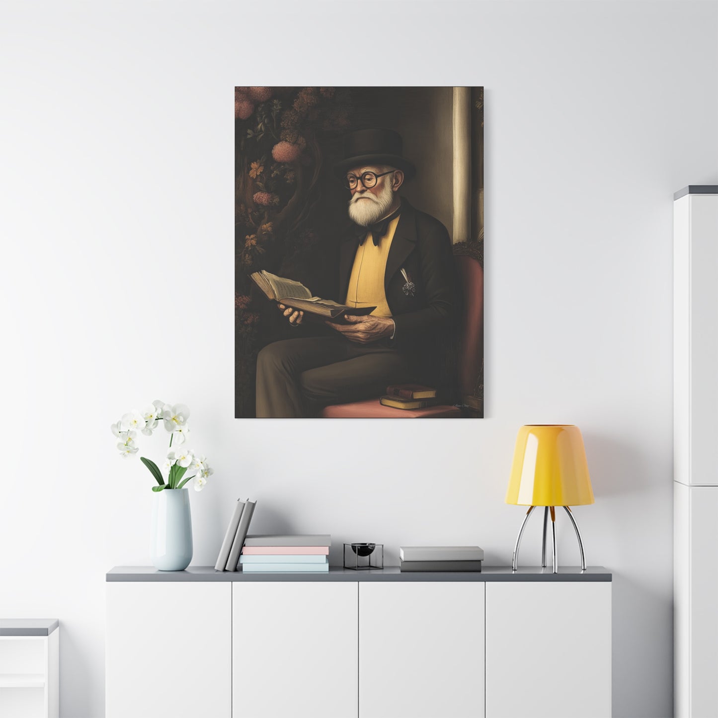 Vintage Literary Canvas Wall Art, Reading Decor, Unique Gift for Book Lovers, Home Office Wall Art, Cozy Vibe Decor