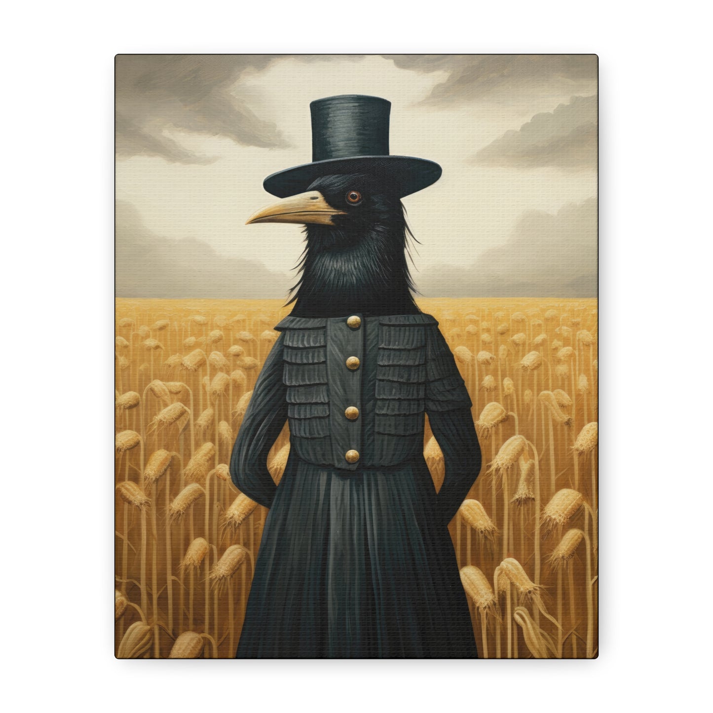 Proper Crow Mysterious Crow Art Canvas - Stretched Matte Wall Decor