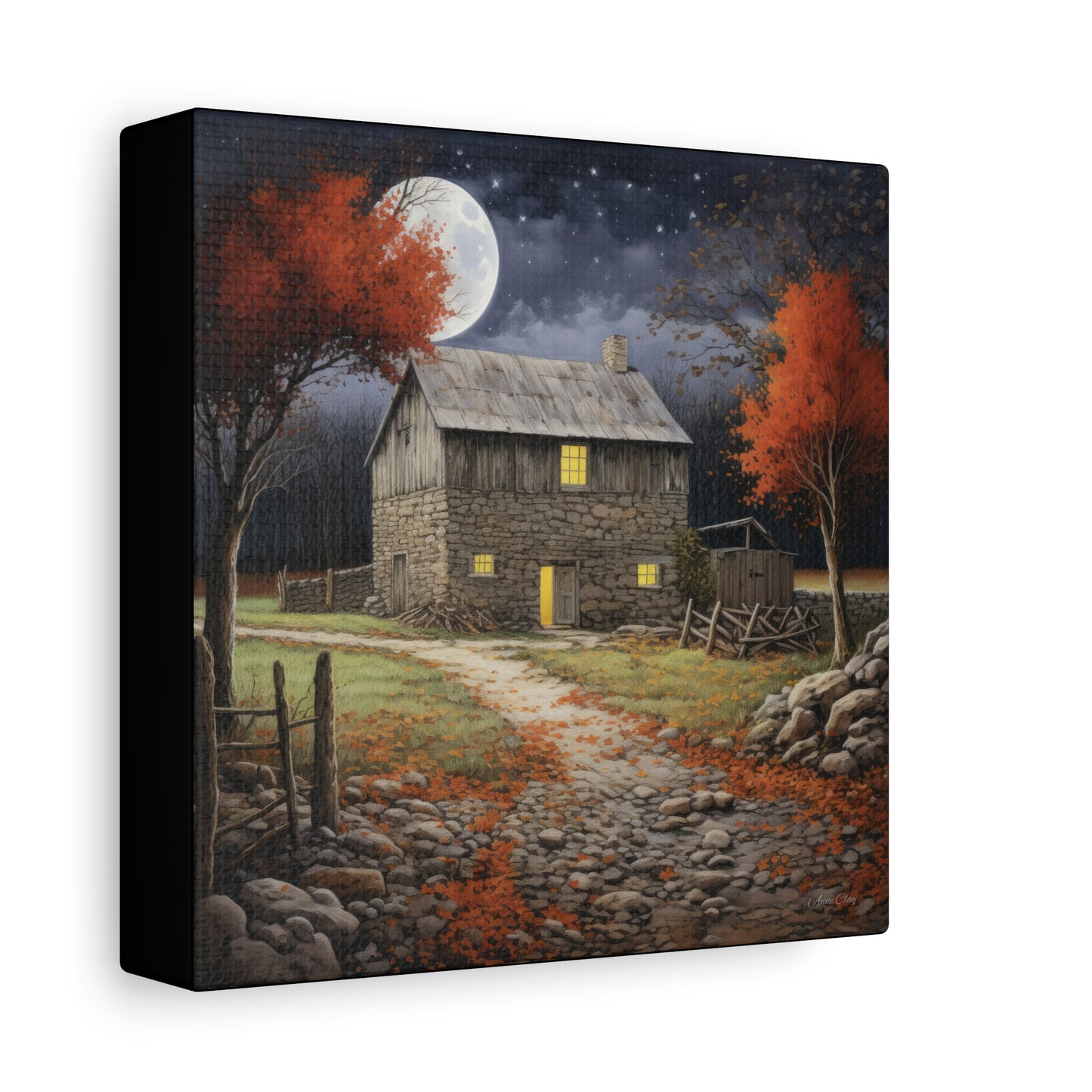 Rustic Cabin Art Print, Home Decor, Autumn Wall Art, Cozy Living Room Decor, Gift for Nature Lovers, Fall Decor