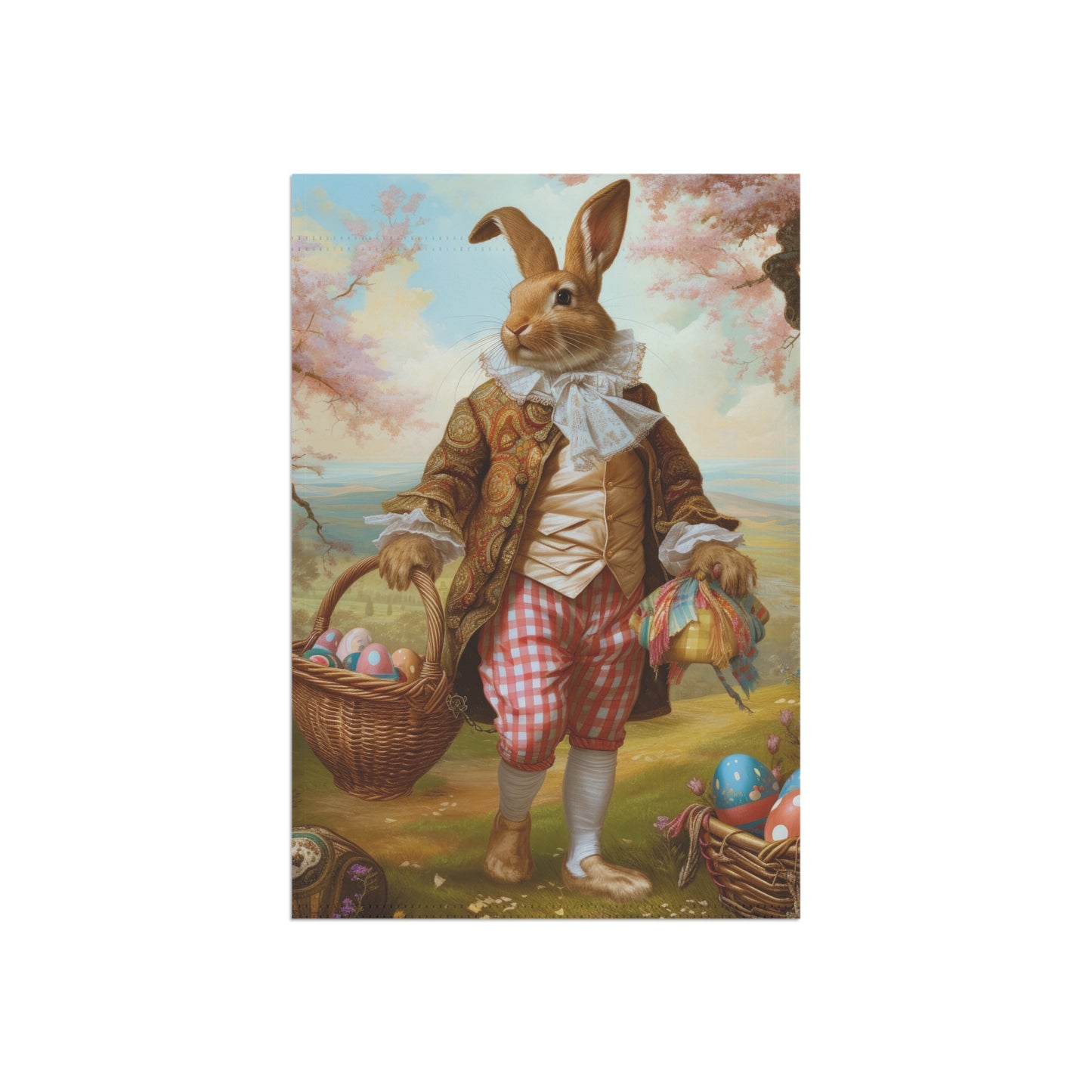 Easter Garden Flag - Vintage Bunny Design