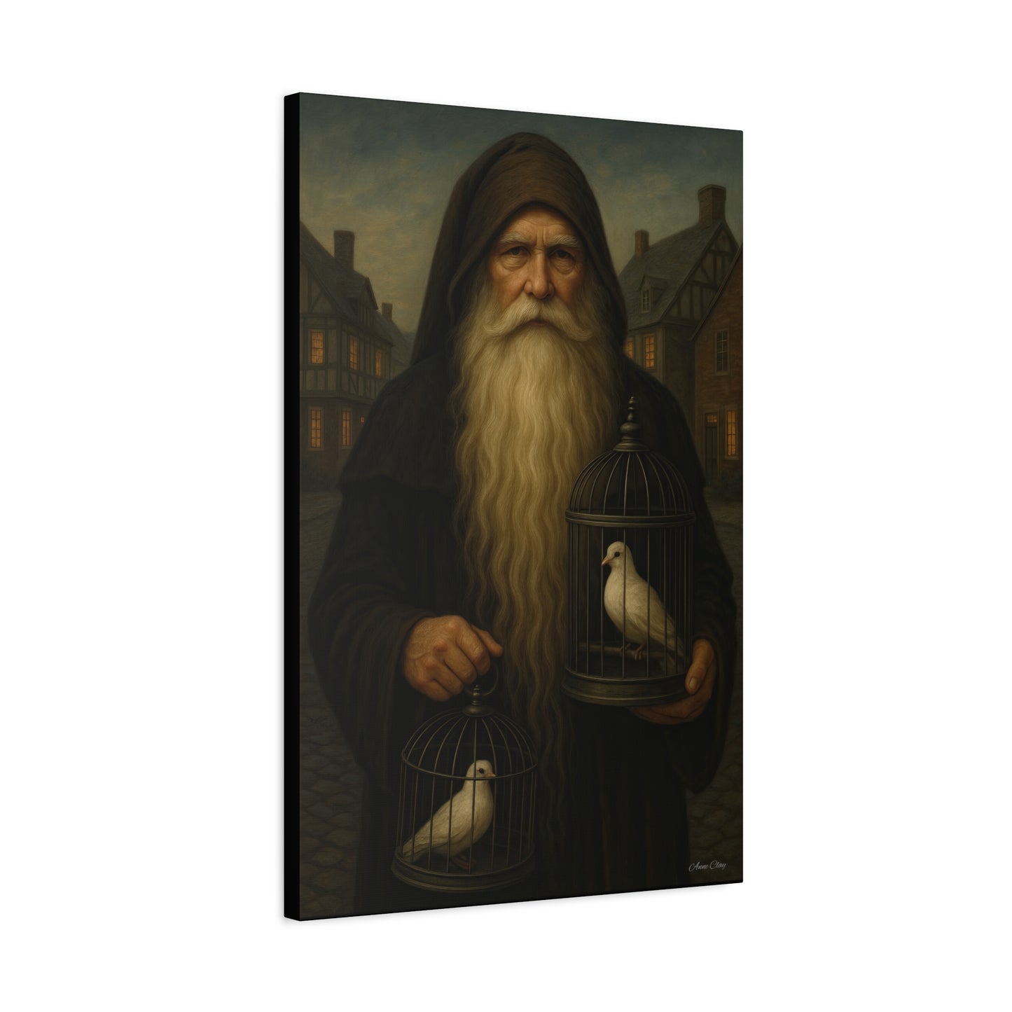 Peace Santa, Old World Colonial Wall Art Canvas, Large Print, Home Decor, Gift for Art Lovers, Christmas