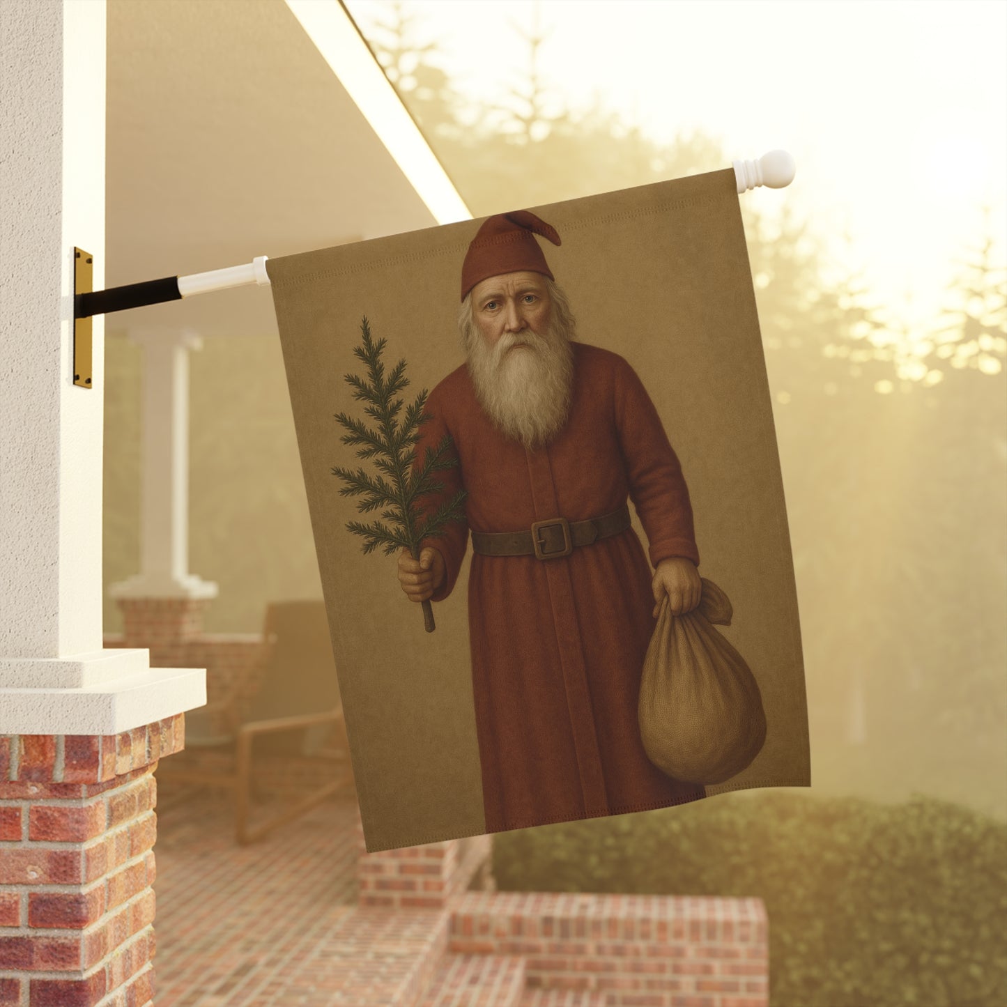 Christmas Garden Banner with Vintage Santa Design