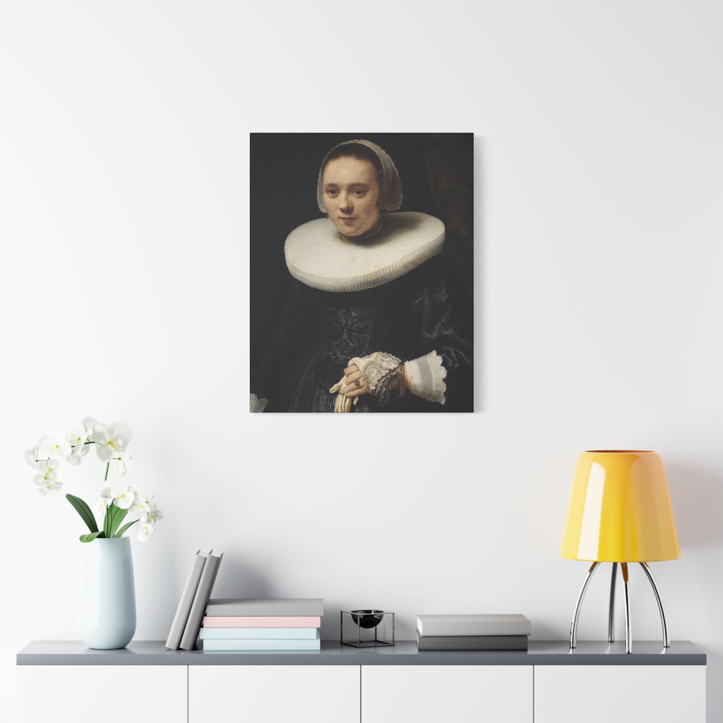 1600's Woman Classic Portrait Matte Canvas Wall Art – Elegant Home Decor for Art Lovers
