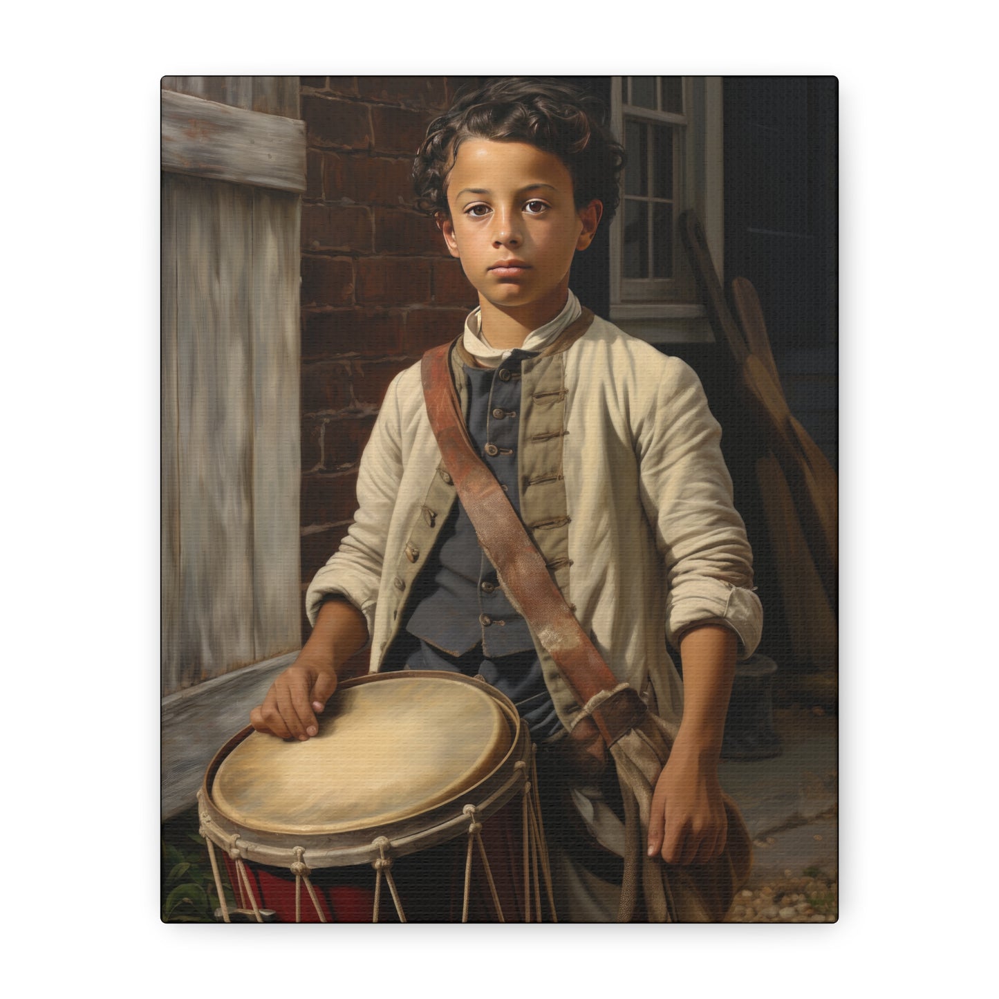 Historic Drummer Boy Matte Canvas Wall Art - 1.25" Stretched Print for Home Decor