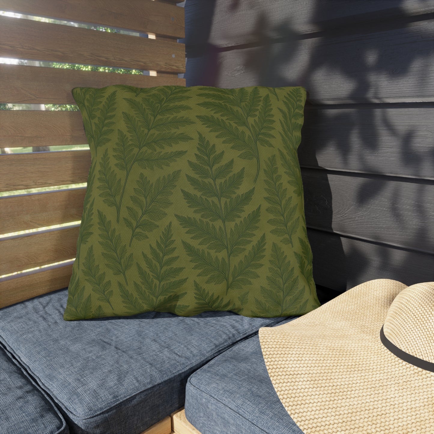 Outdoor Fern Print Pillows - Eco-Friendly Garden Decor, Patio Cushions, Home Accessories, Comfortable Seating, Nature-Inspired Decor