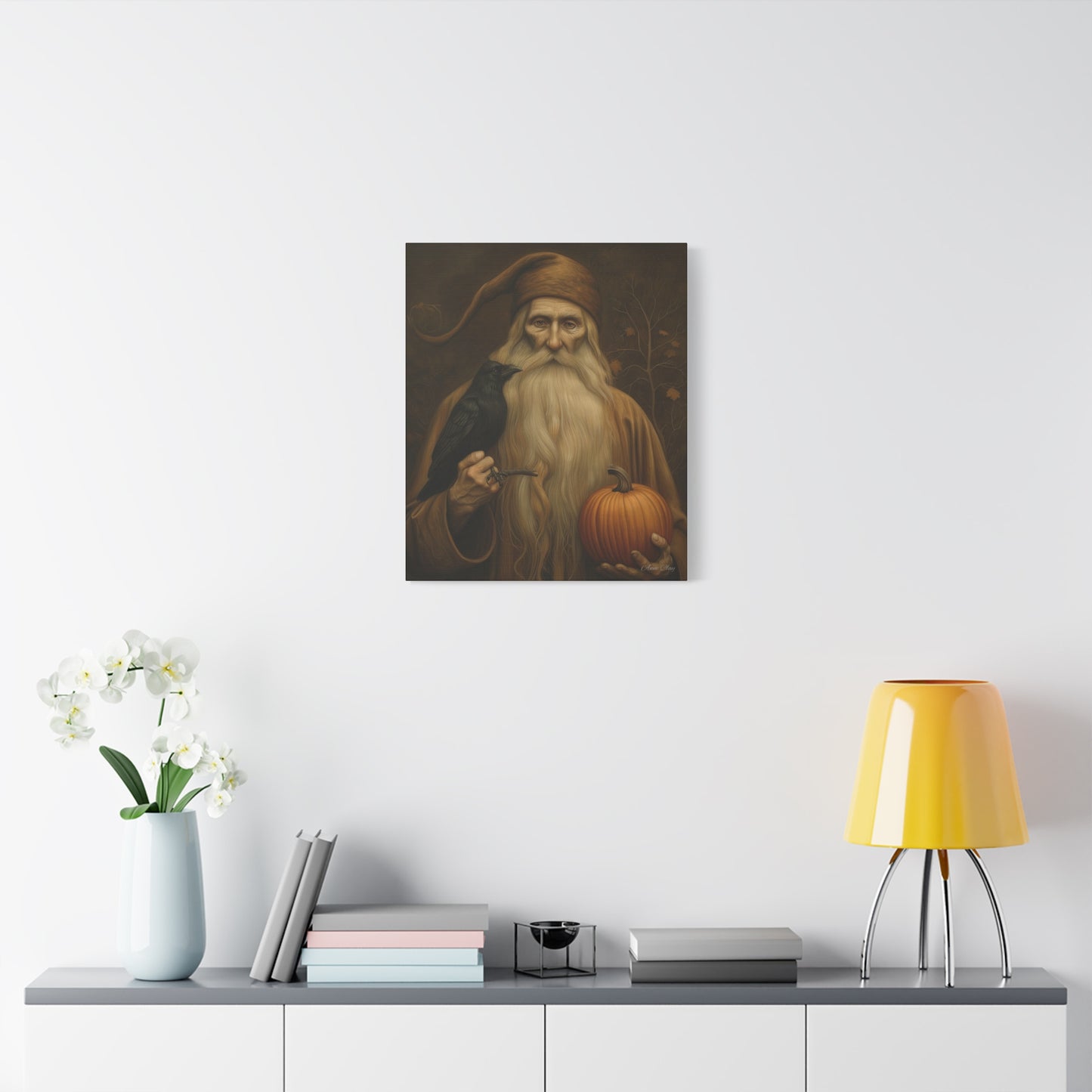 Mystical Harvest Canvas Art, Autumn Decor, Halloween Wall Art, Rustic Home Decoration, Gift for Nature Lovers