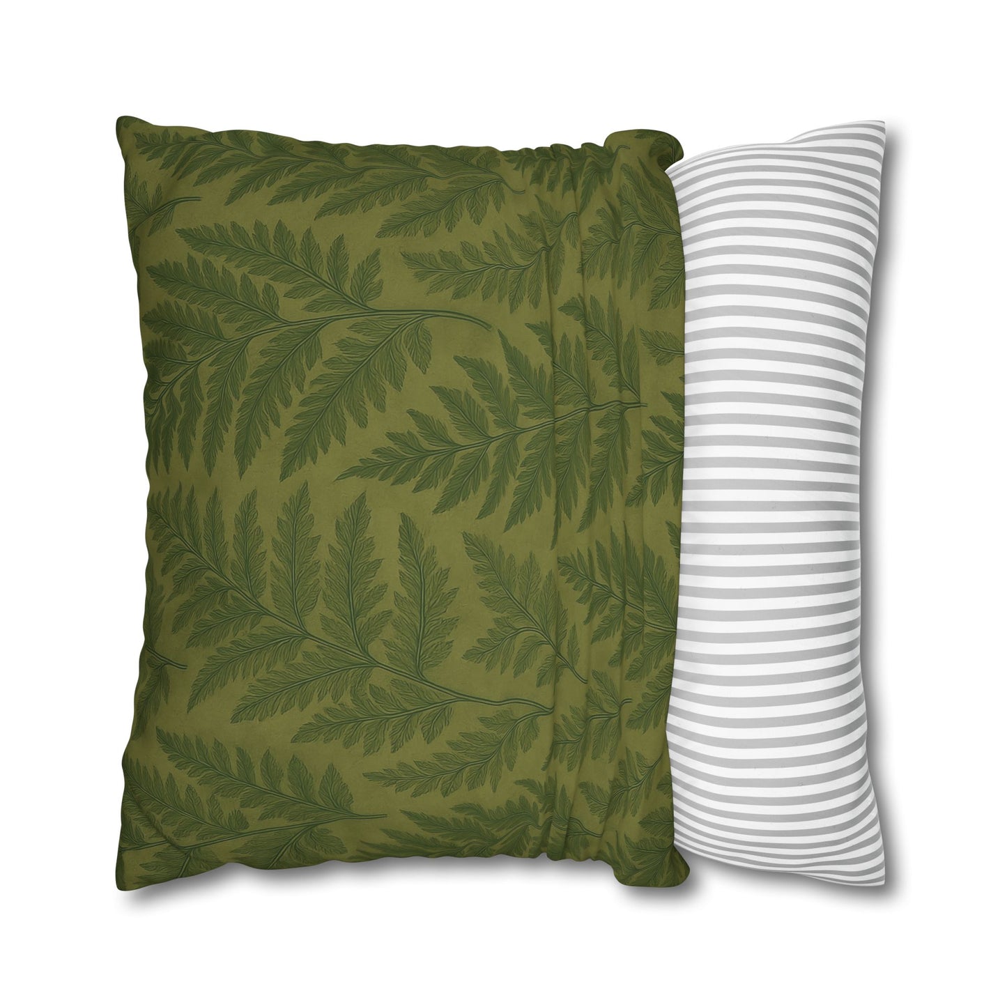 Fern Pattern Nature-Inspired Accent, Green Leaf Pillowcase, Gifts for Plant Lovers