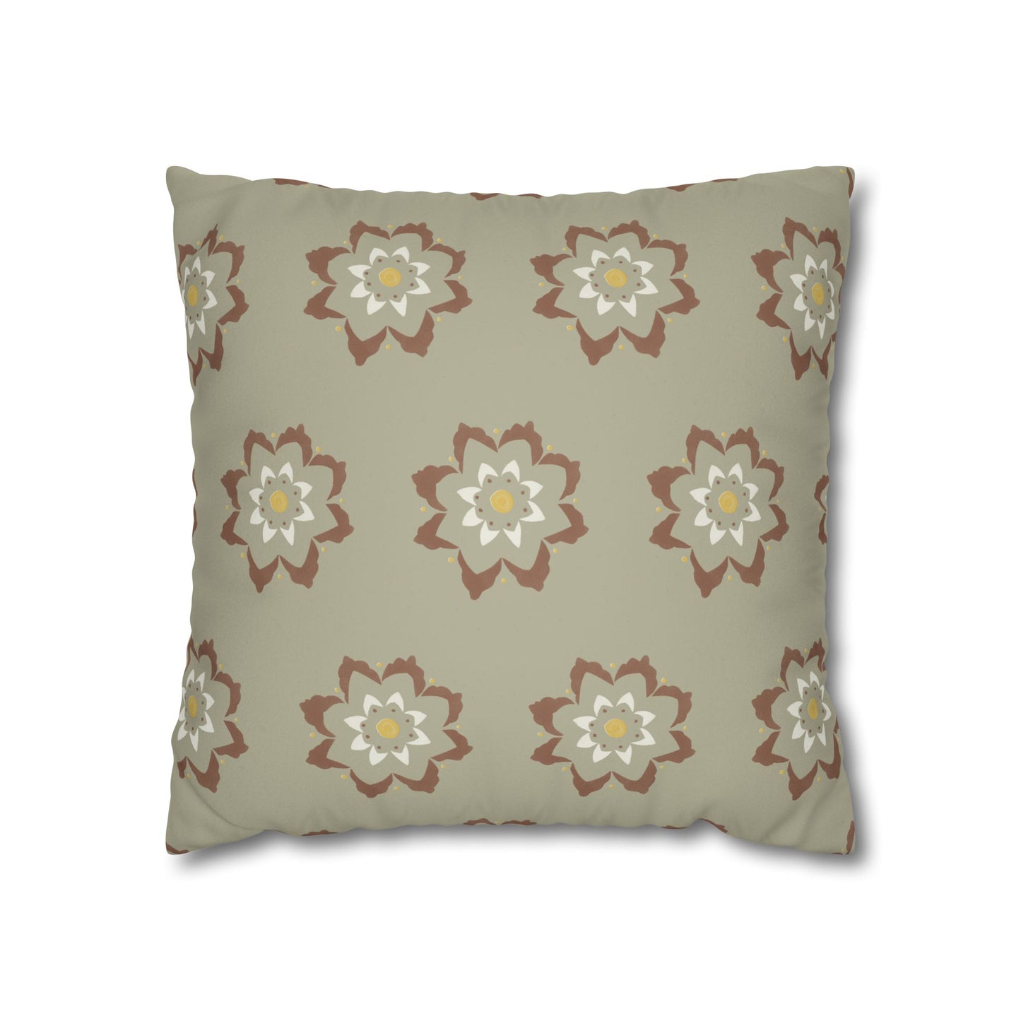 Fantasy Collection Medium Pattern Taupe Faux Suede Square Pillowcase