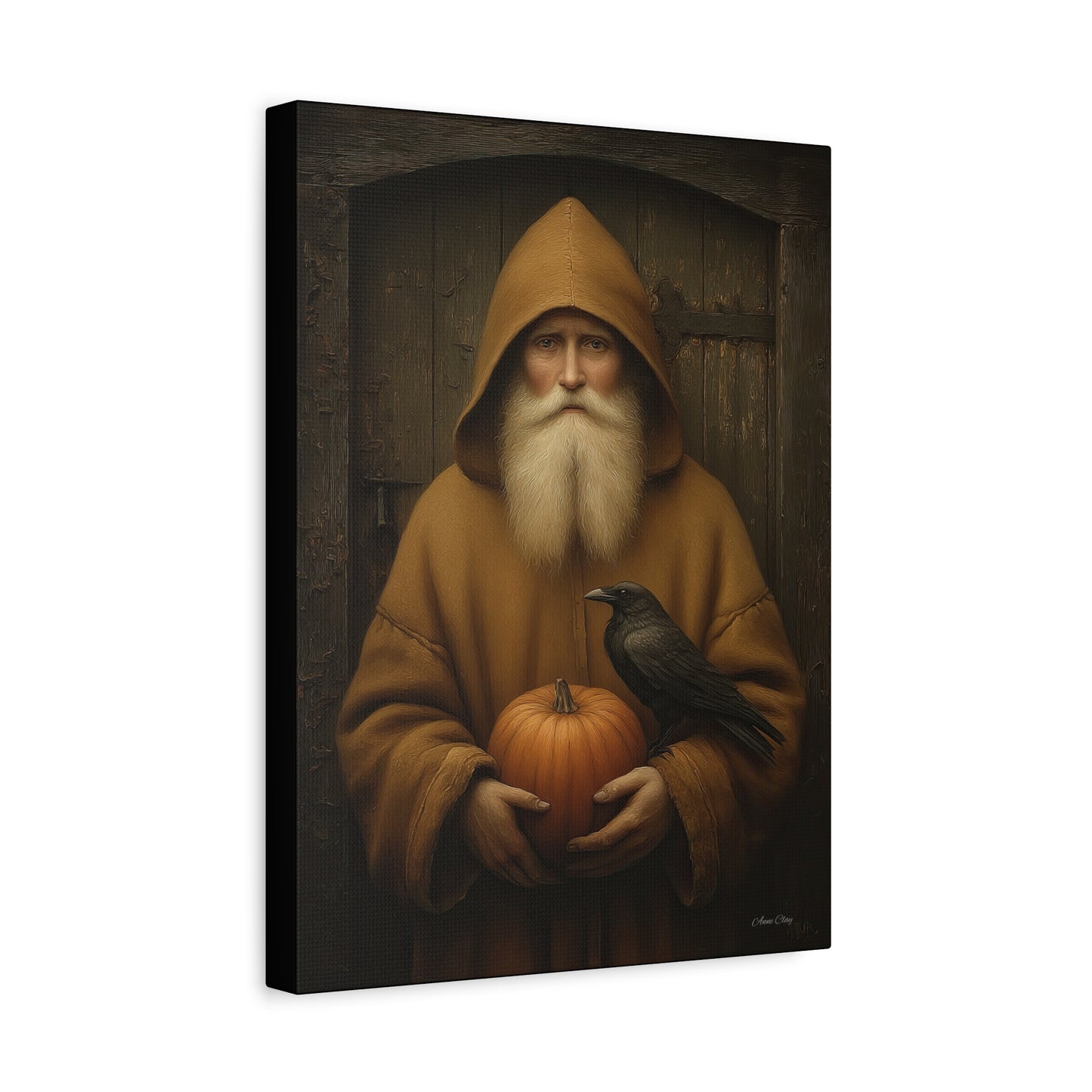 Mystical Fall Canvas Art, Pumpkin Decor, Autumn Wall Art, Halloween Home Decor, Spiritual Artwork, Living Room Decoration