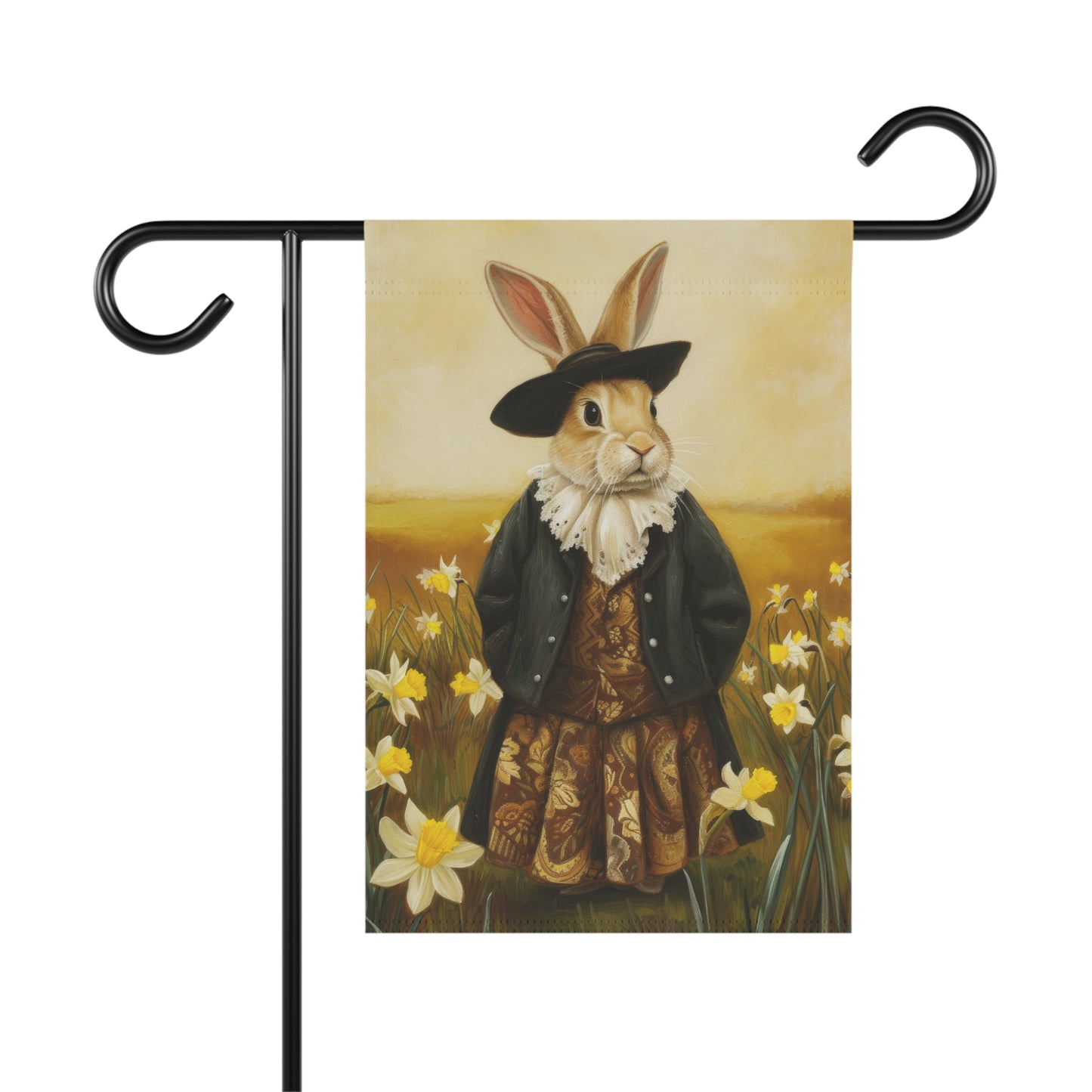 Whimsical Rabbit Garden Banner - Spring Decor