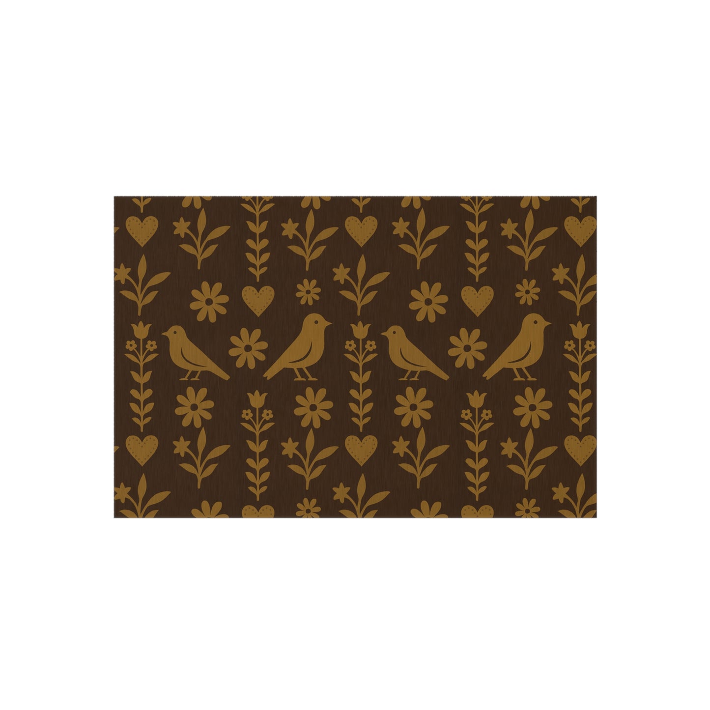 Charming Outdoor Rug for Patios, Gardens, Camping, Bohemian Decor, Bird Pattern, Seasonal Decorating