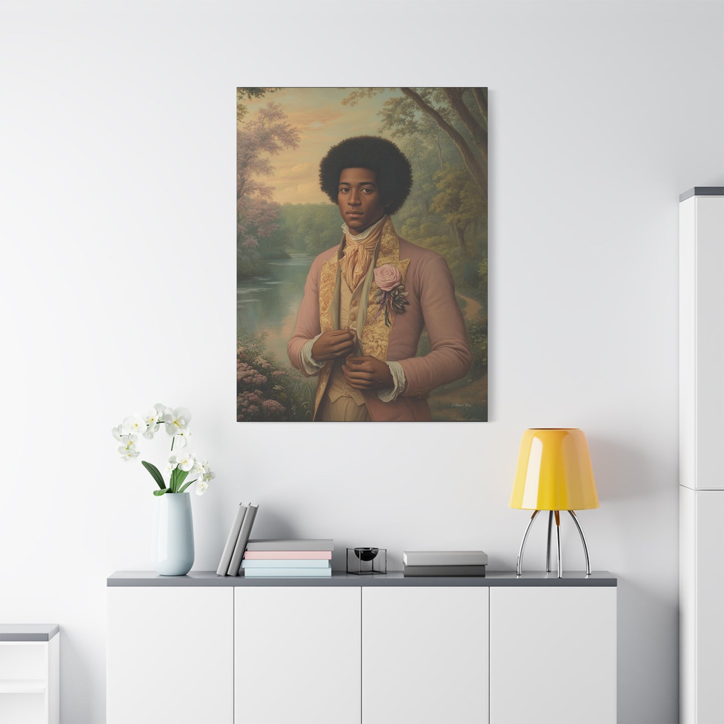 Elegant Portrait Canvas Art, Vintage Wall Decor, Home Aesthetic, Gift for Art Lovers, Framed Canvas, Romantic Home Decor, Historical Artwork