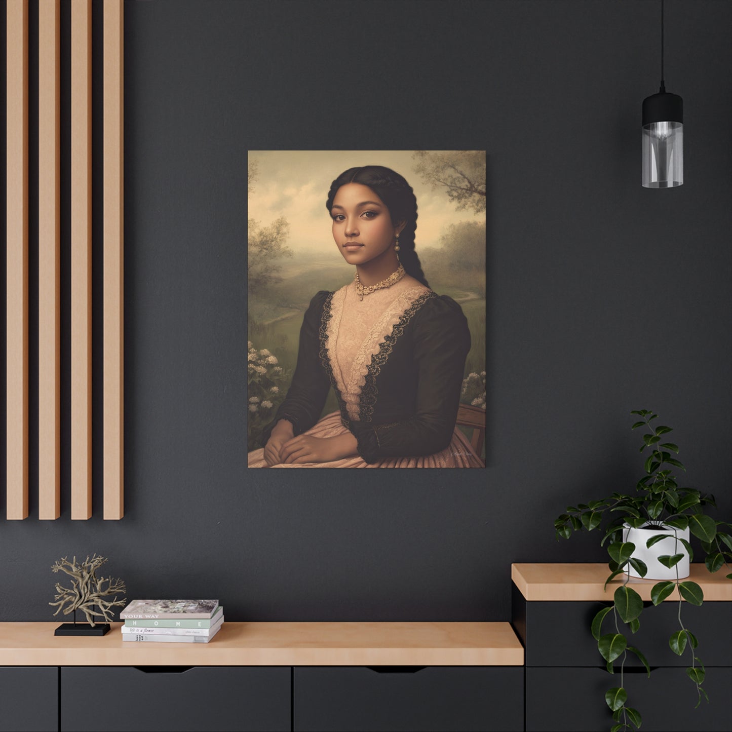 Elegant Stretched Canvas Print of Portrait Art, Vintage Home Decor, Wall Art for Living Room, Gift for Art Lovers, Timeless Design