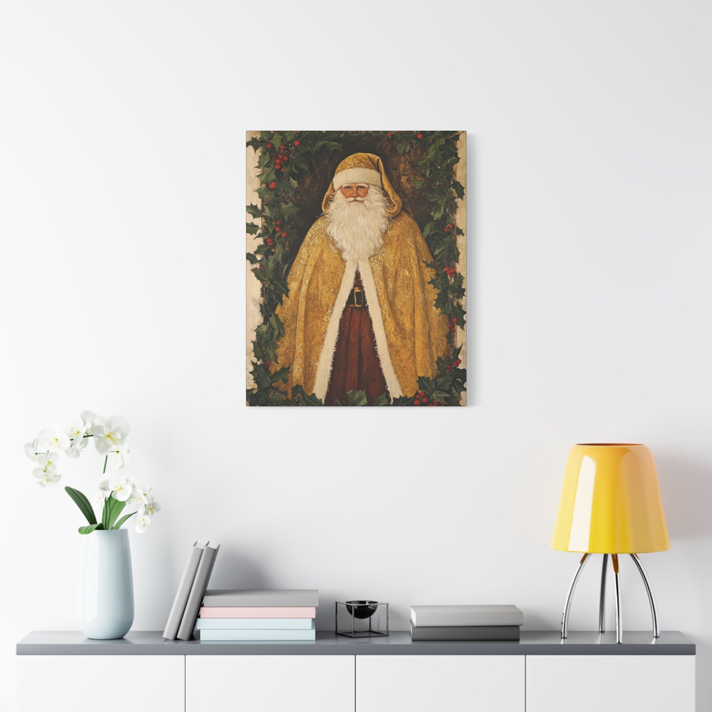 Golden Furry Santa Matte Canvas, Stretched, 1.25"