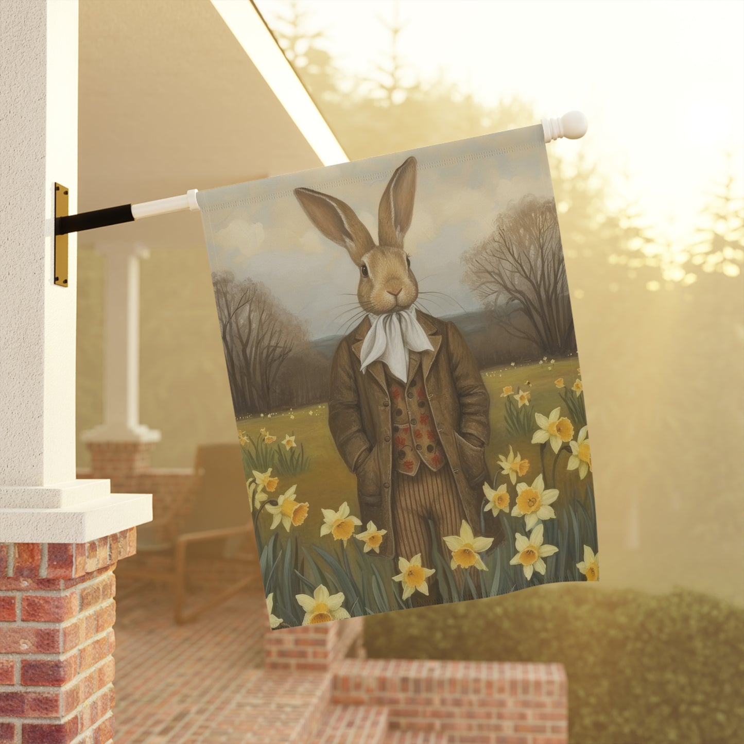 Whimsical Easter Garden Banner - Vintage Bunny Design