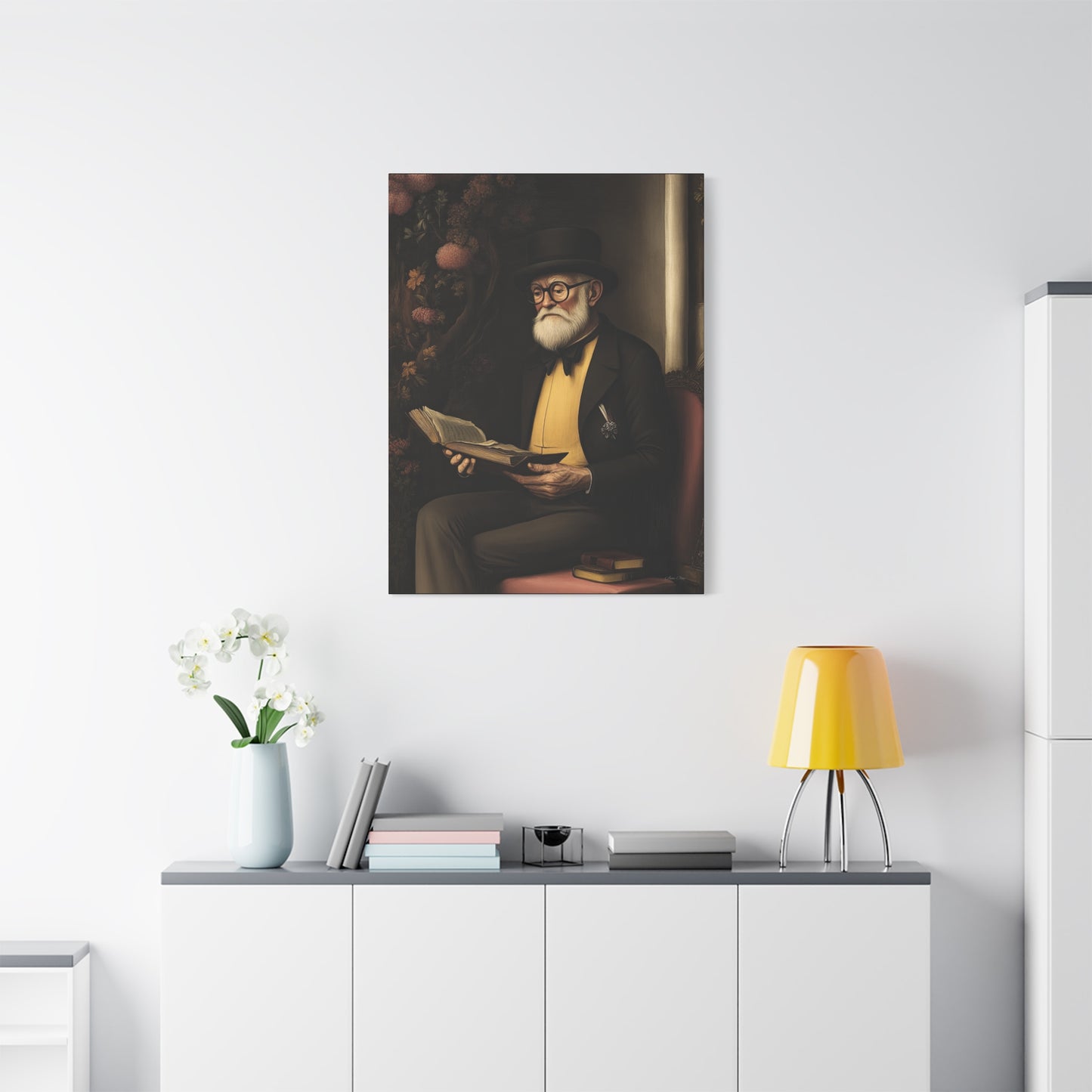 Vintage Literary Canvas Wall Art, Reading Decor, Unique Gift for Book Lovers, Home Office Wall Art, Cozy Vibe Decor