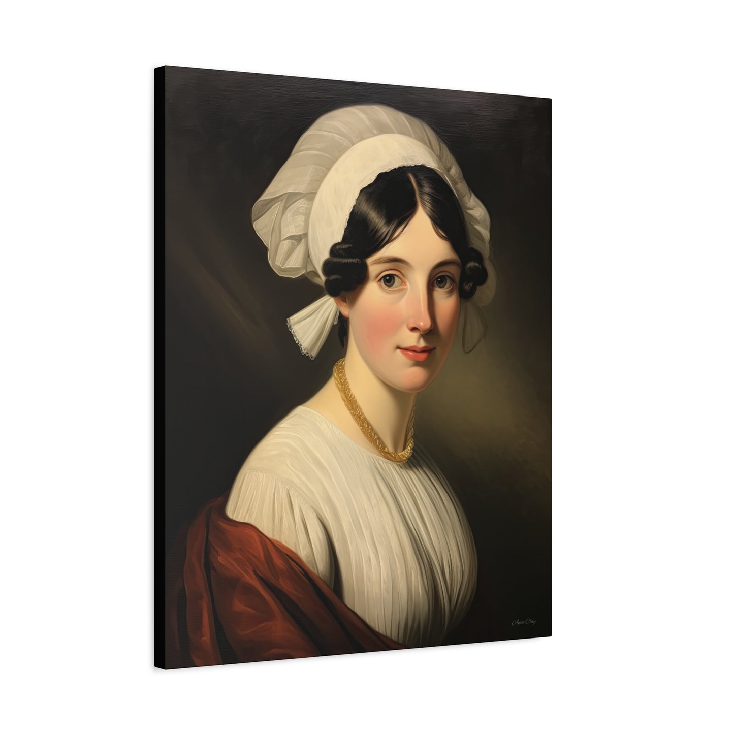Miss Anne Early American Vintage Portrait Canvas Wall Art - Elegant Home Decor