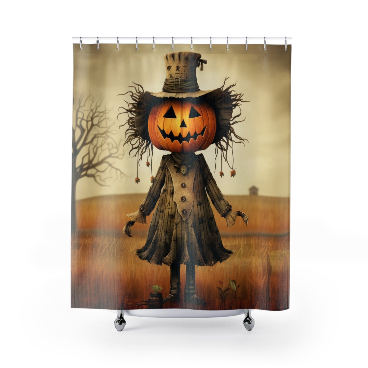 Scary Pumpkin Shower Curtains
