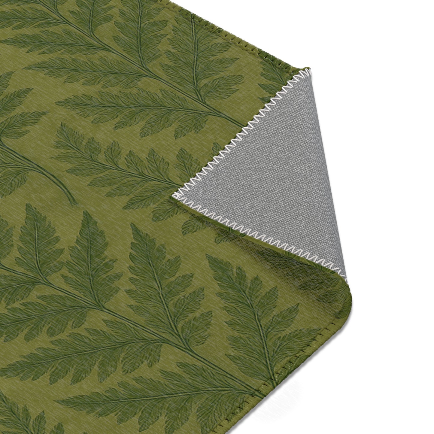 Botanical Fern Area Rug, Boho Home Decor, Cozy Living Room Mat, Eco-Friendly Carpet, Indoor Runner for Nature Lovers