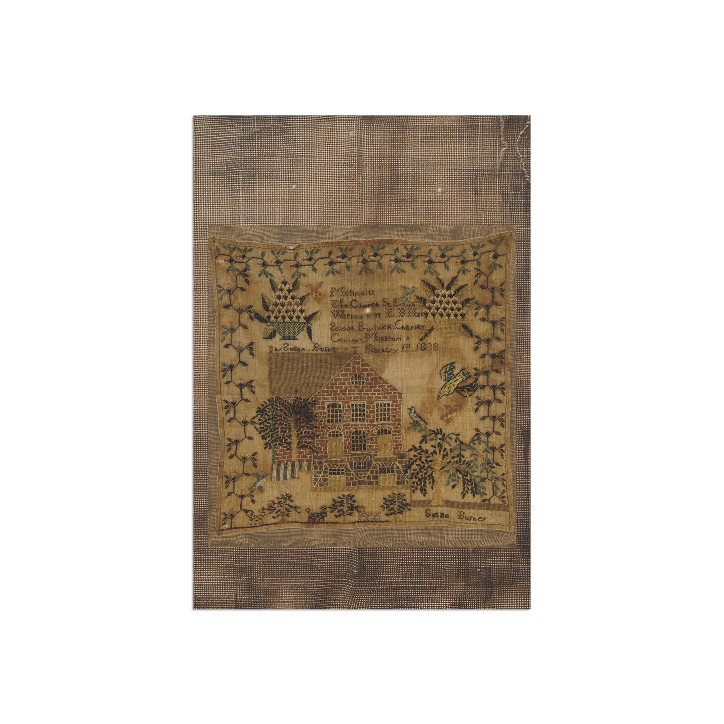 Gritty Prim Sampler Garden & House Banner