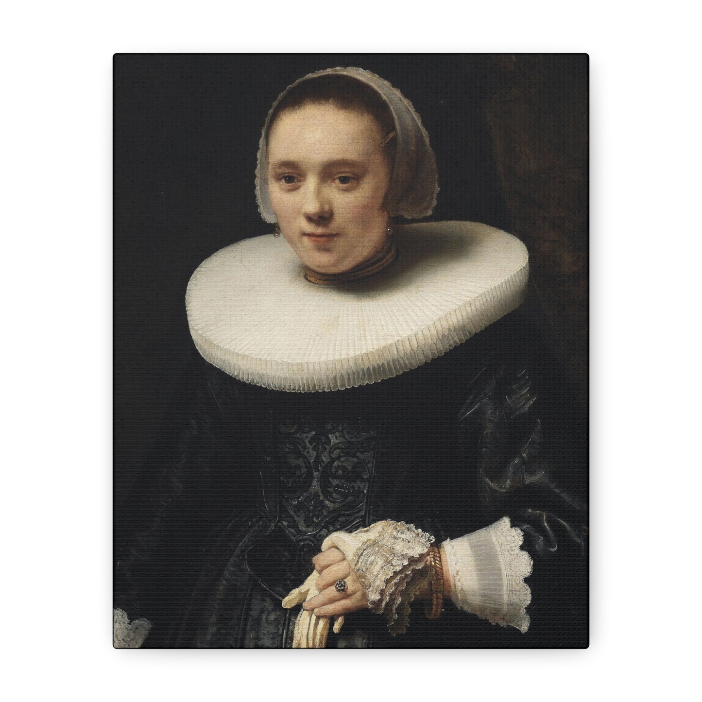 1600's Woman Classic Portrait Matte Canvas Wall Art – Elegant Home Decor for Art Lovers
