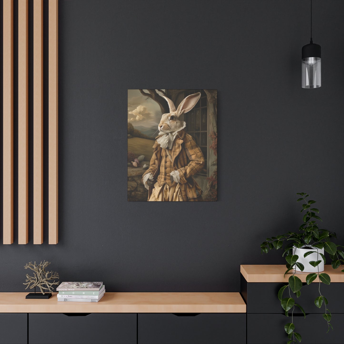 Sir William Rabbit: Whimsical Rabbit Canvas Art - Vintage Style Wall Decor