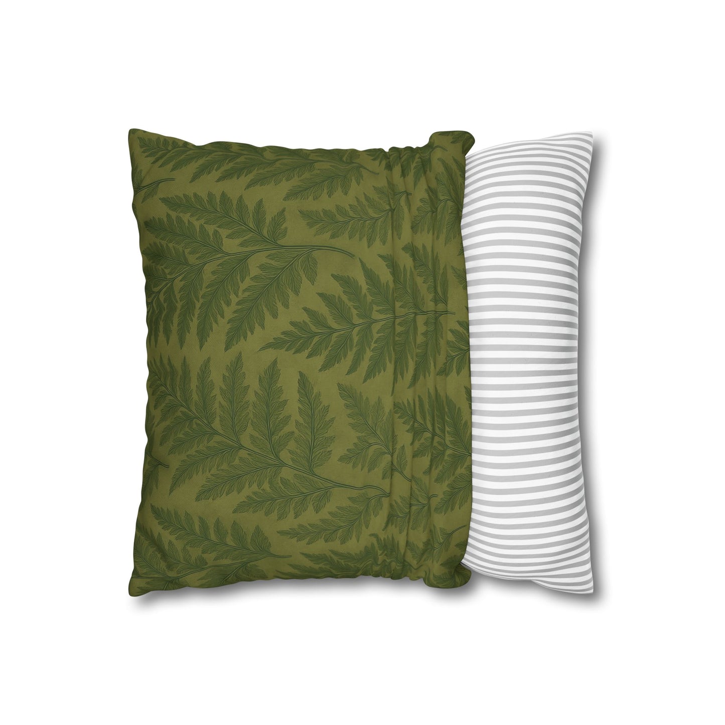 Fern Pattern Nature-Inspired Accent, Green Leaf Pillowcase, Gifts for Plant Lovers