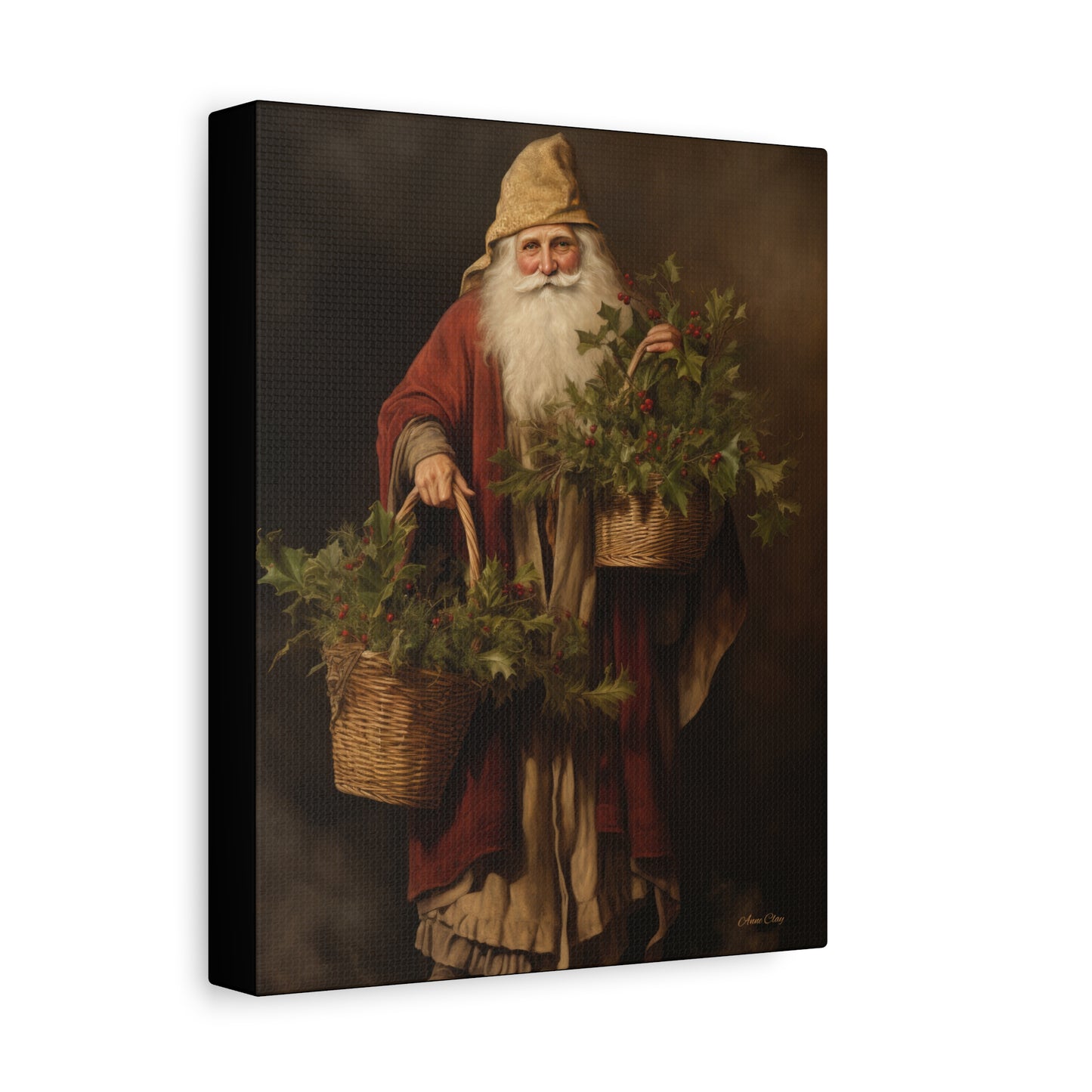 Jolly Santa Ivy Matte Canvas, Stretched, 1.25"